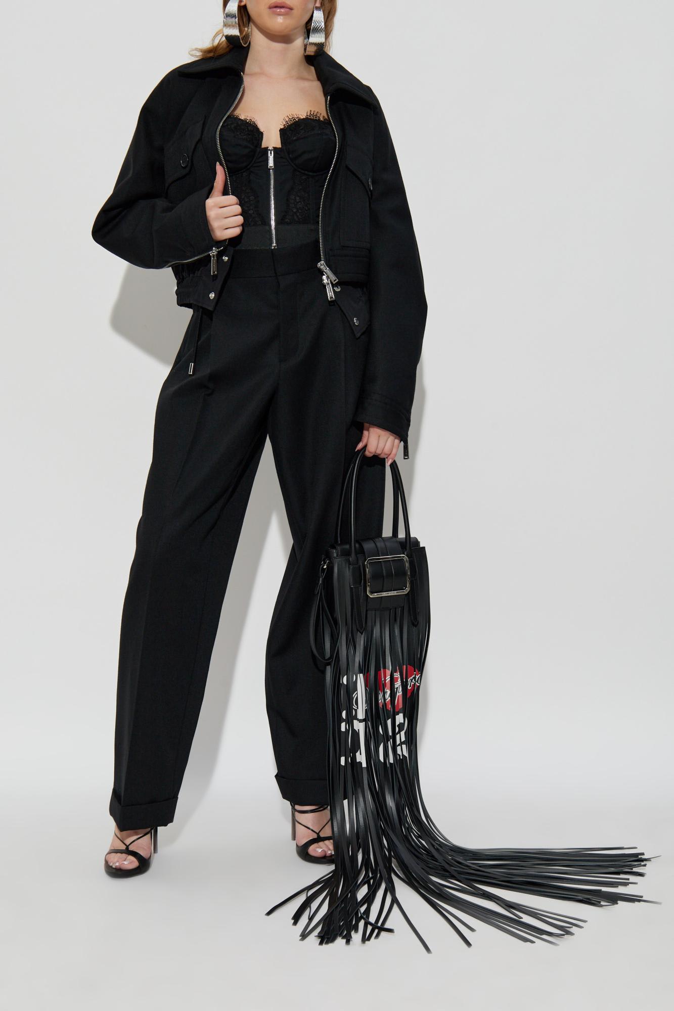 Dsquared2 Strapless Lace Cropped Corset Top In Black