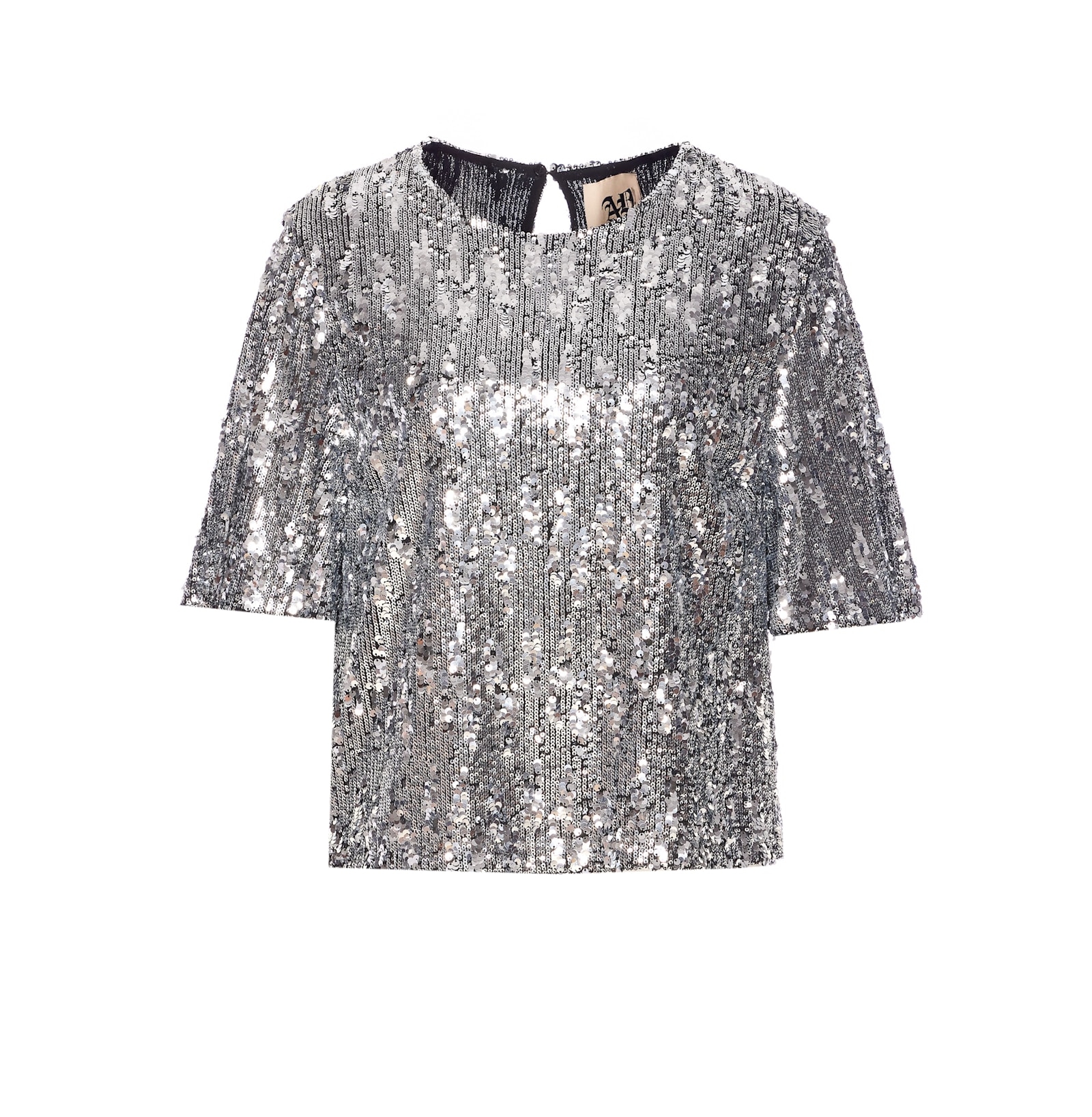 Aniye By Sequin-embellished Short-sleeve Top In Metallic
