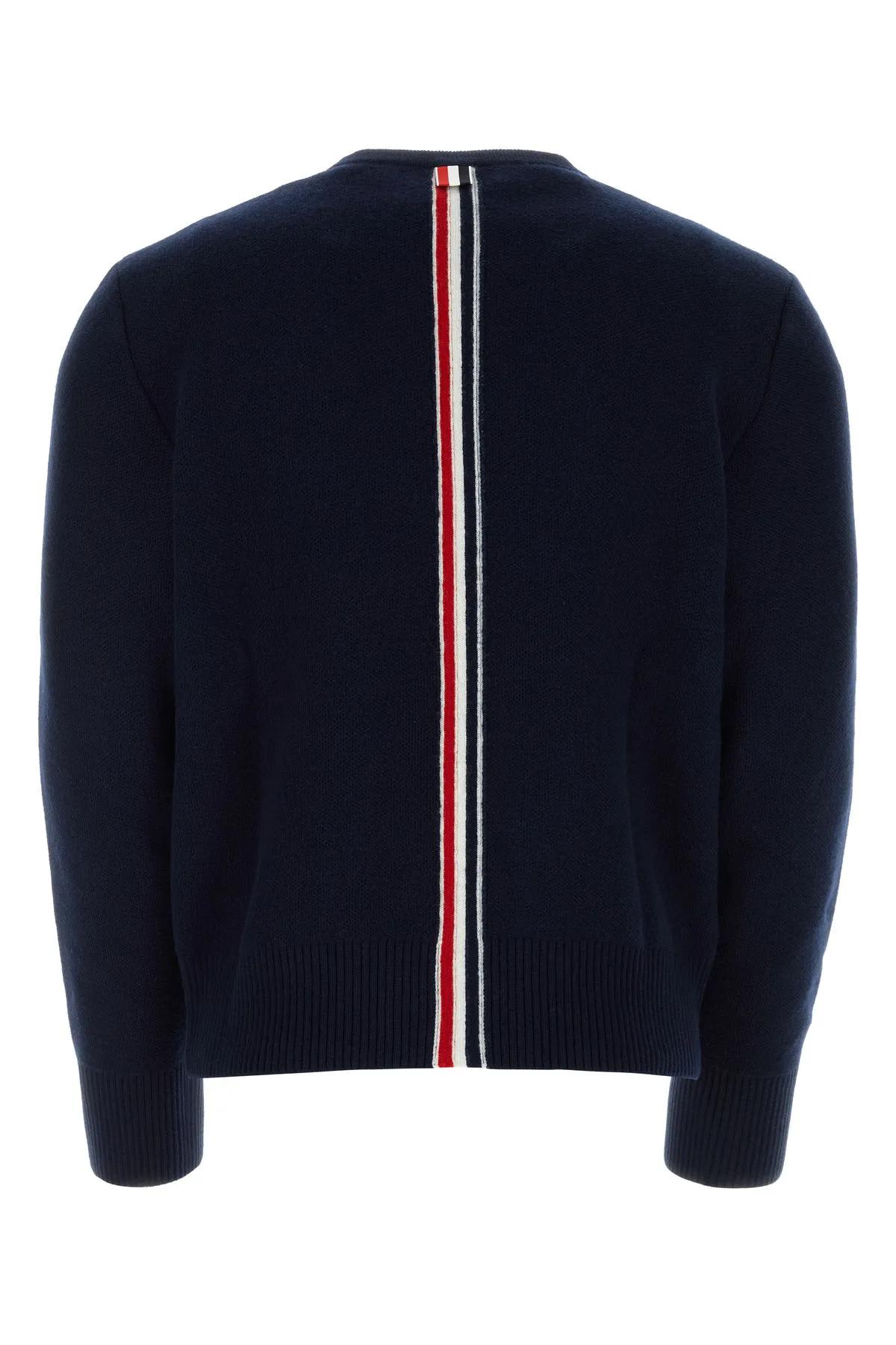 Shop Thom Browne Midnight Blue Wool Sweater