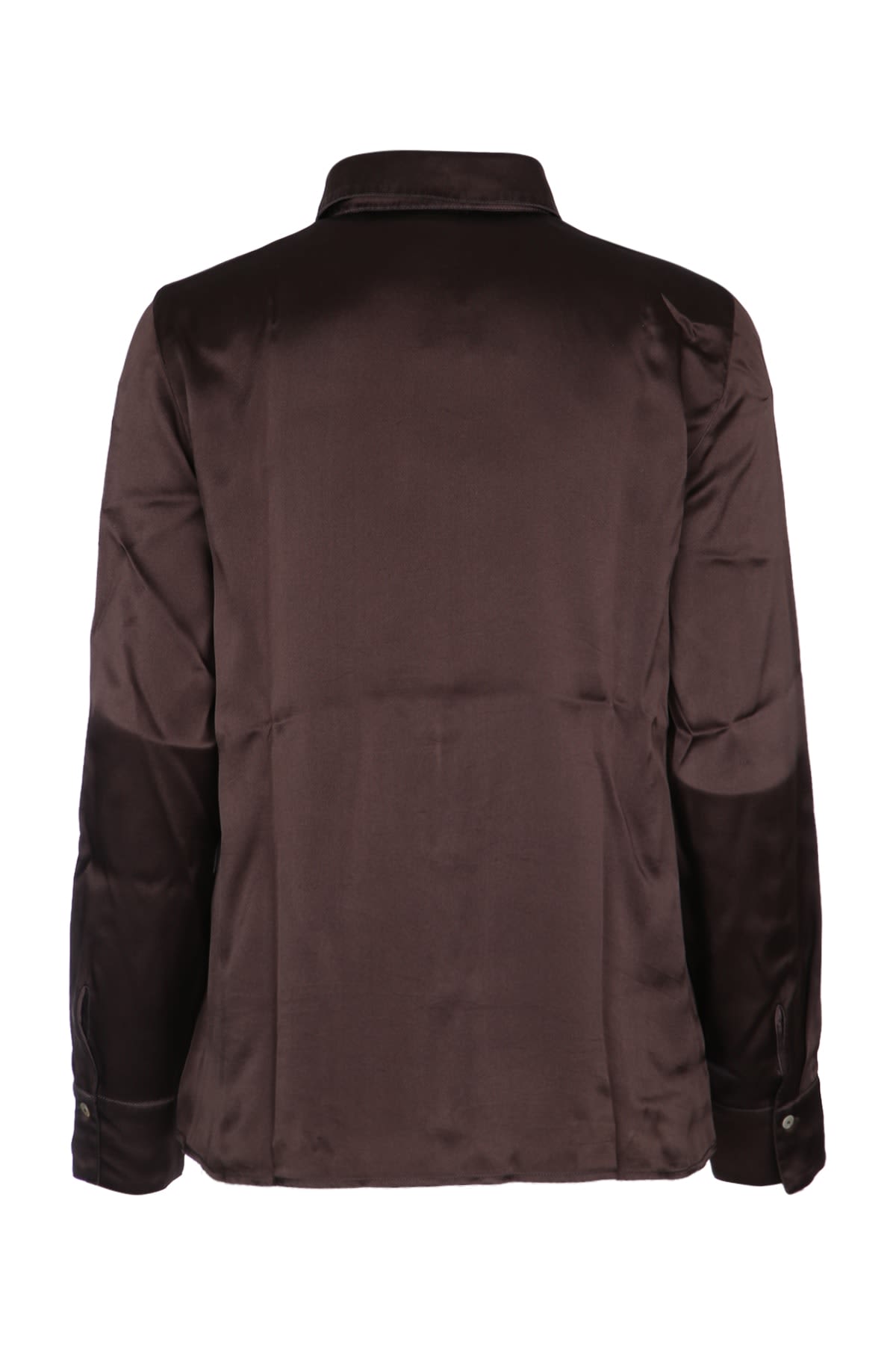Iblues I Blues Satin Button Up Shirt In Burgundy