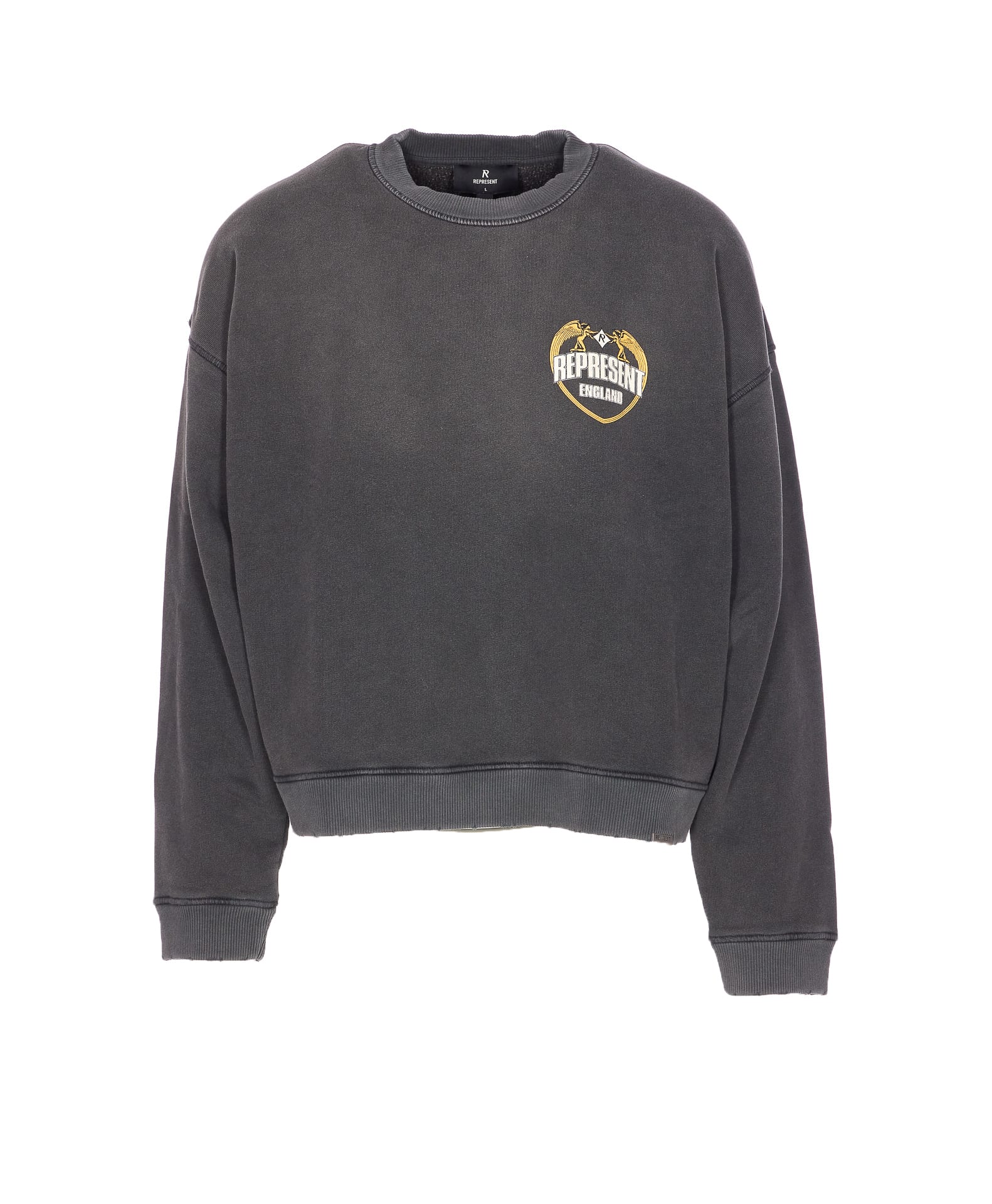 Represent Graphic Crewneck Sweater Long Sleeves In Gray