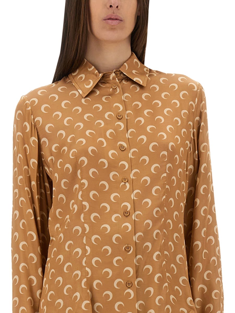 Marine Serre Moon-jacquard Buttoned Shirt In Multi