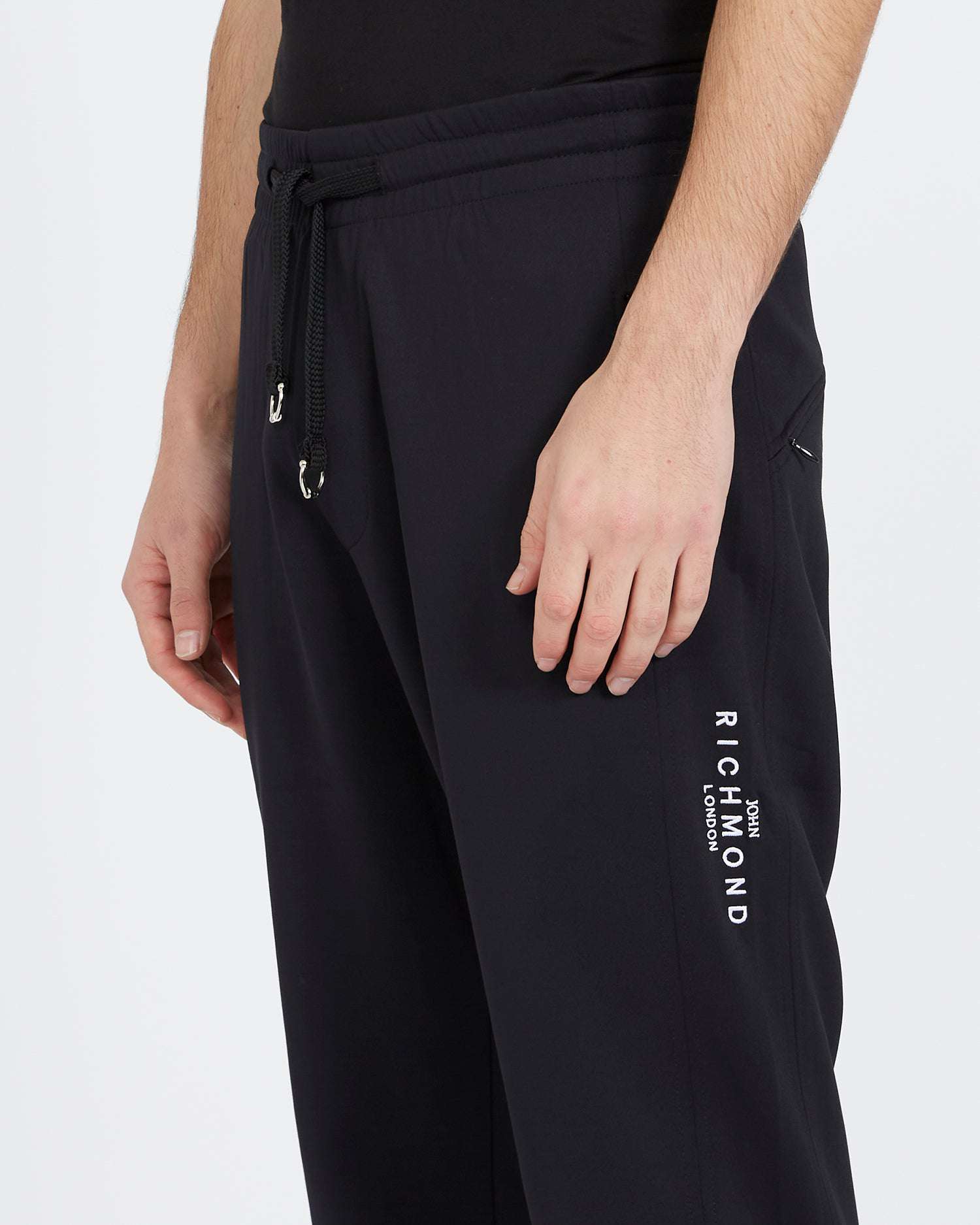 Shop John Richmond Jogging Pants With Logo On The Front In Nero