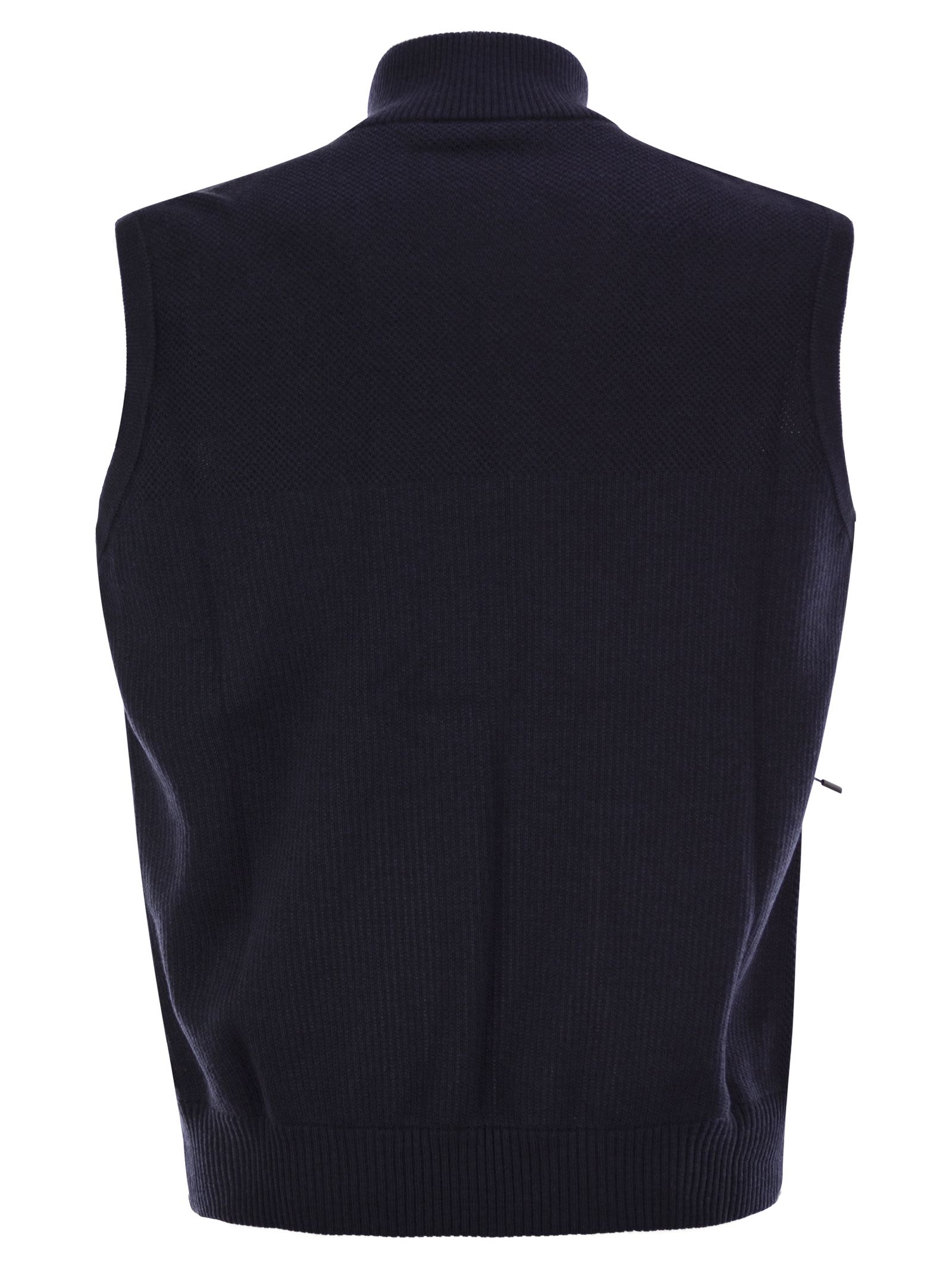 Shop Canada Goose Hybridge Kint - Knitted Waistcoat In Navy