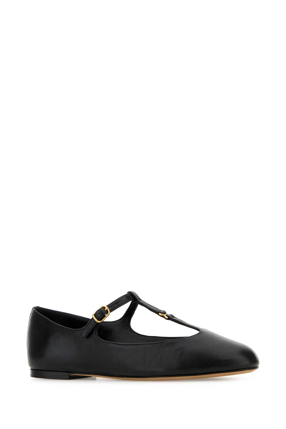 Shop Chloé Black Leather Marcie Ballerinas