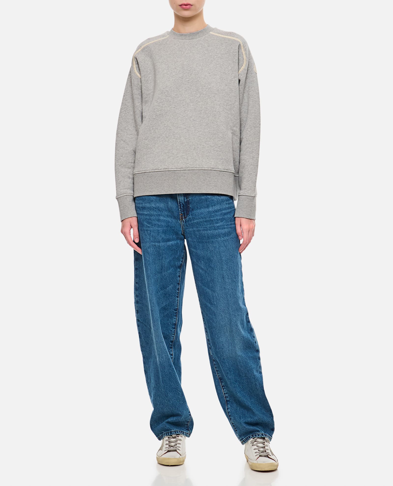 Moncler Sweatshirt With Logo In Grey