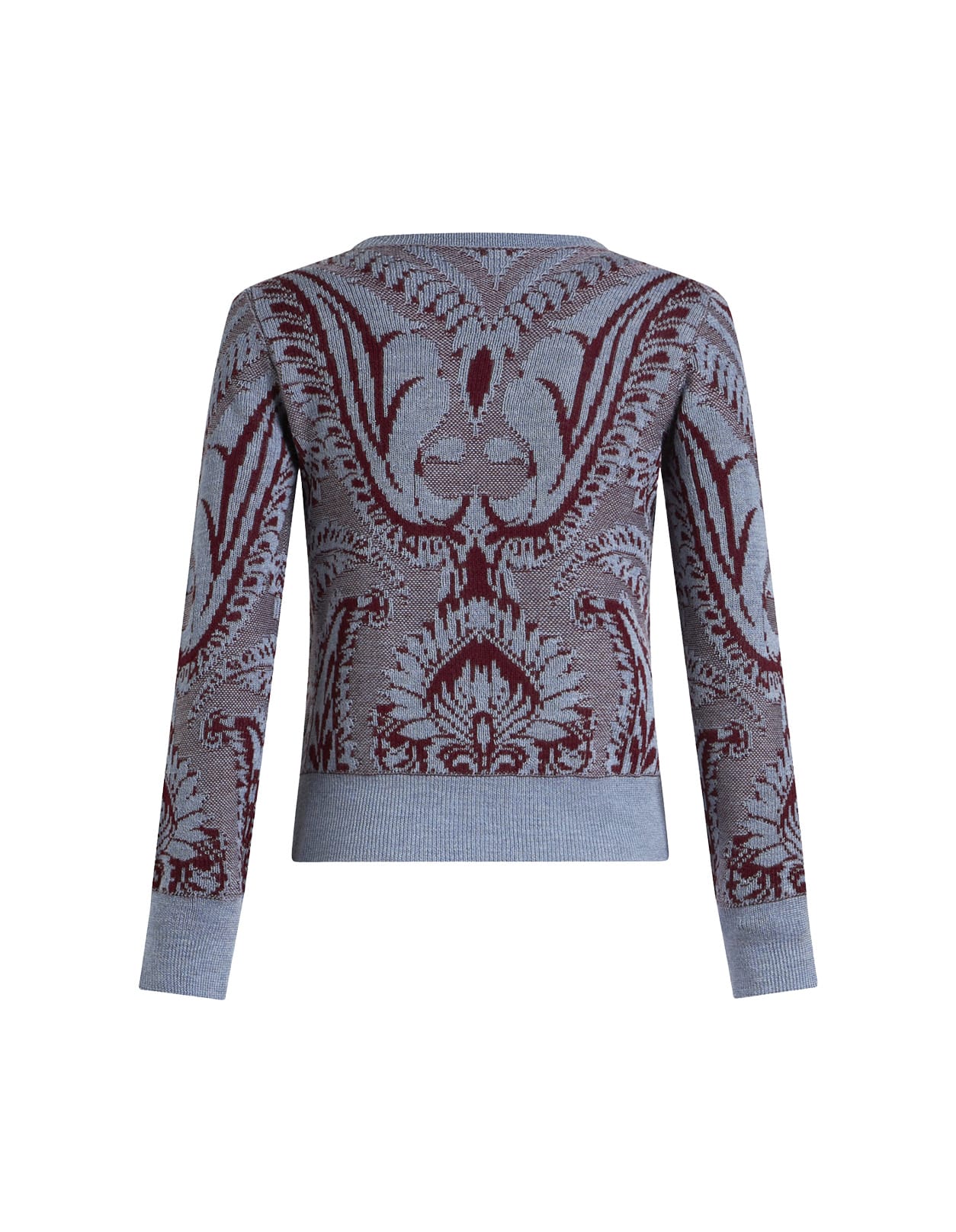 Shop Etro Burgundy Wool Jacquard Sweater In Red