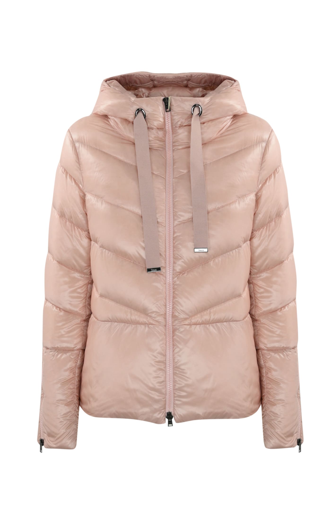 Shop Herno Quilted Down Jacket With Drawstring In Rosa Chiaro