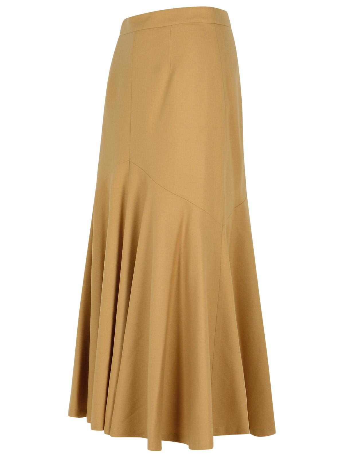 Patou Beige Wool Blend Skirt In B Gray Sand
