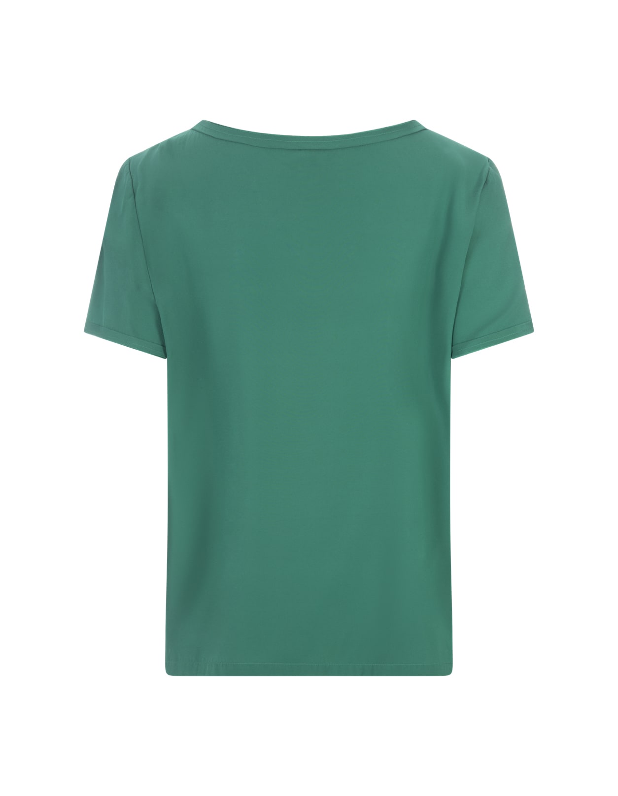 Shop Her Shirt Green Opaque Silk T-shirt