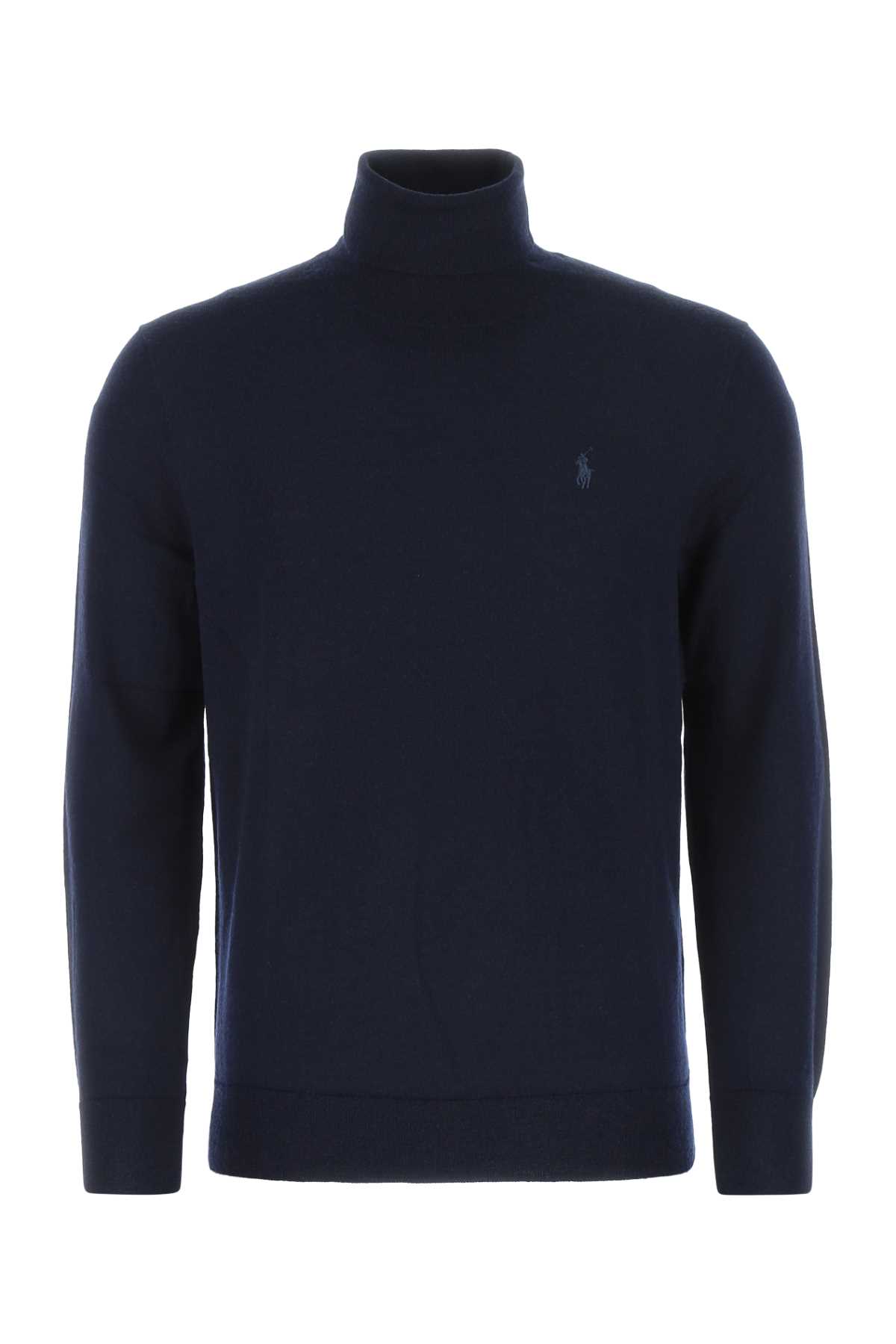 Shop Polo Ralph Lauren Dark Blue Wool Blend Sweater In 005