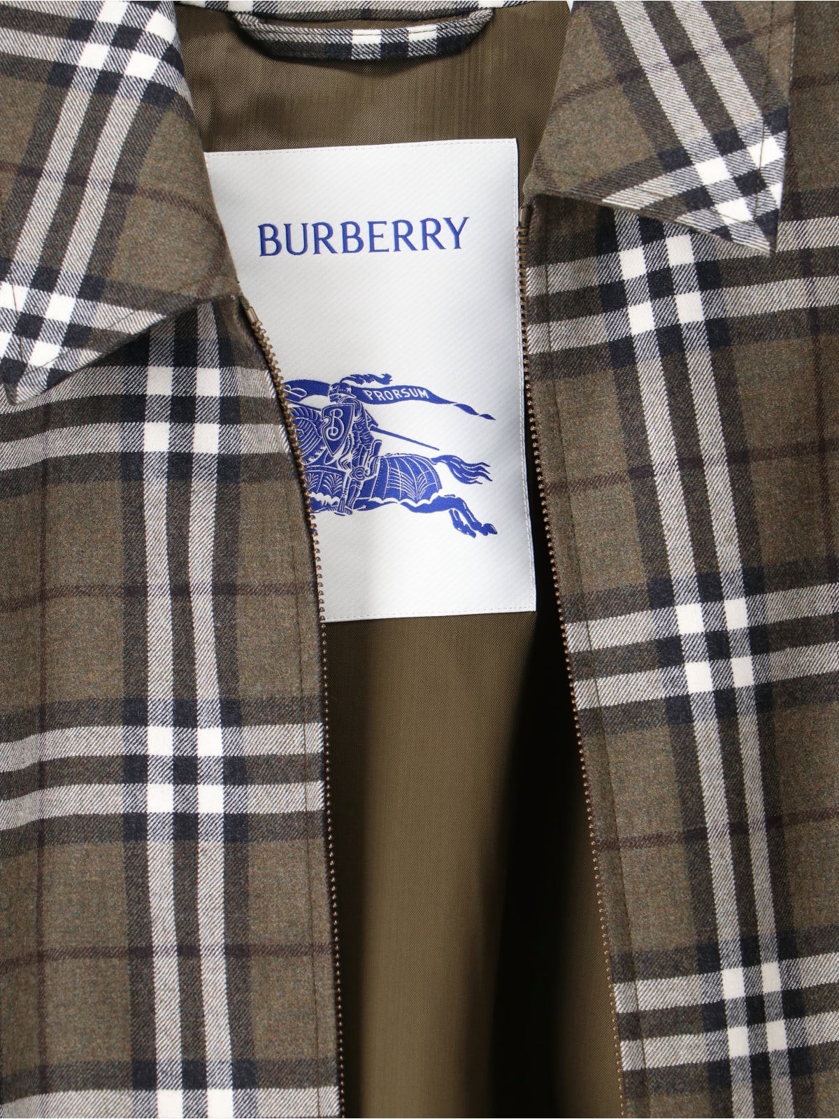 Burberry Plaid Jacket With Point Collar And Pockets In Multi