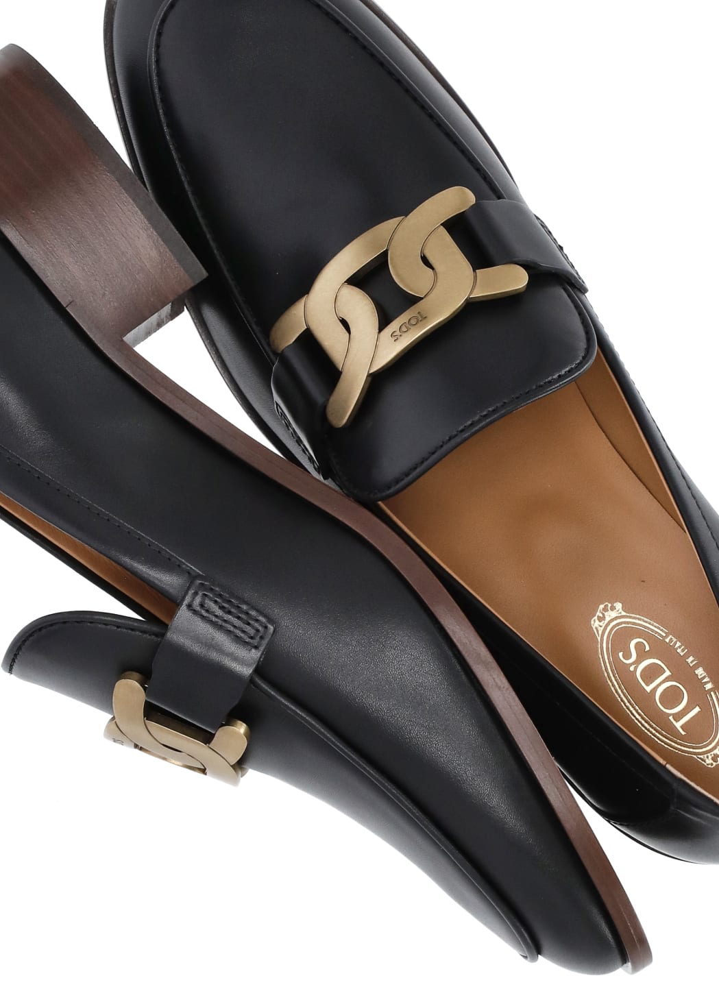 Tod's Leather Loafers In Black