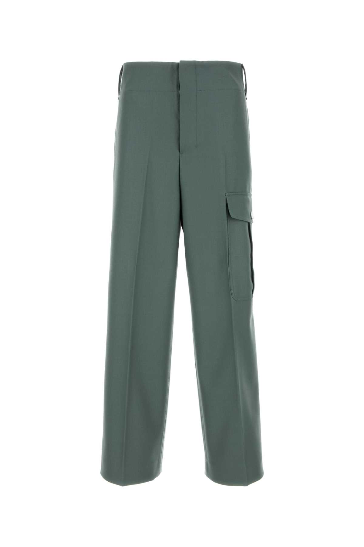 Shop Ami Alexandre Mattiussi Sage Green Wool Pant In Antiqueclay