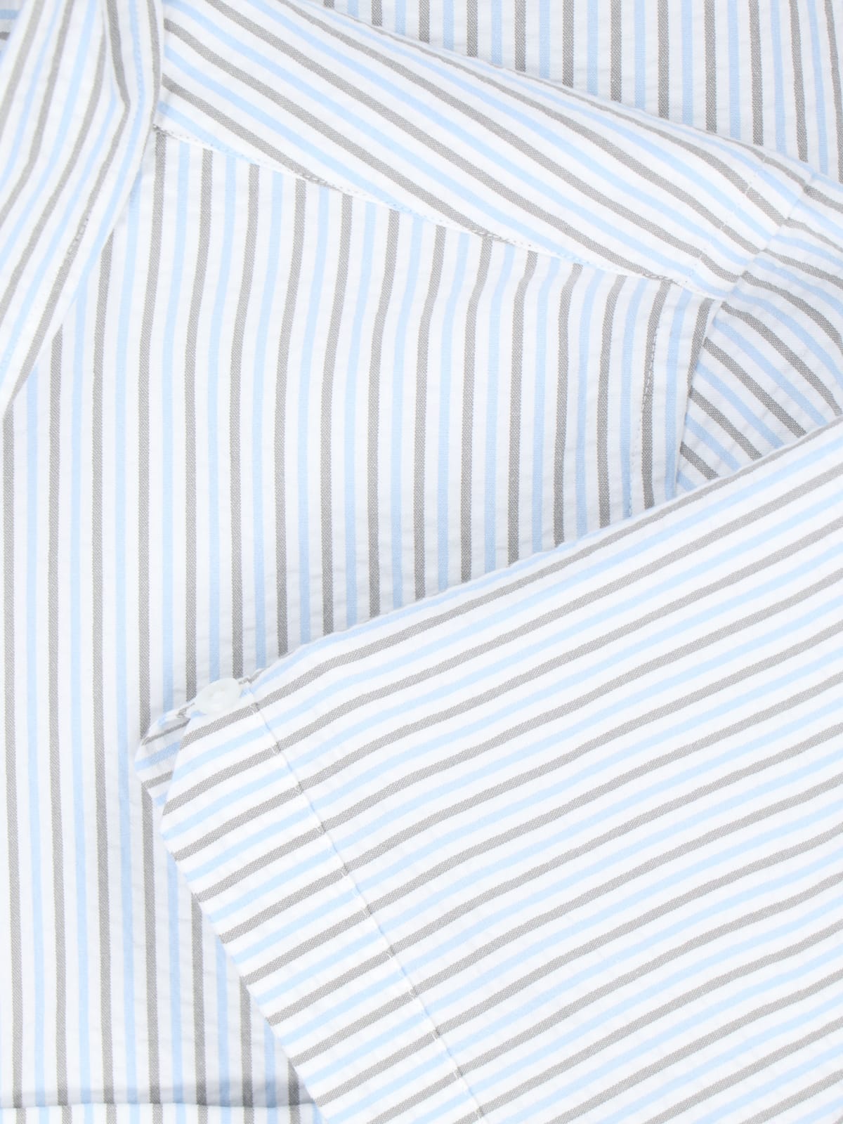 Shop Thom Browne Striped Shirt In Light Blue