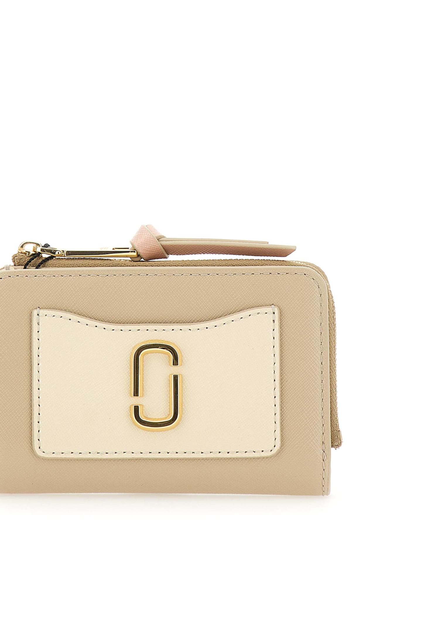 Marc Jacobs Khaki Leather Utility Snapshot Dtm Slim Wallet In Beige