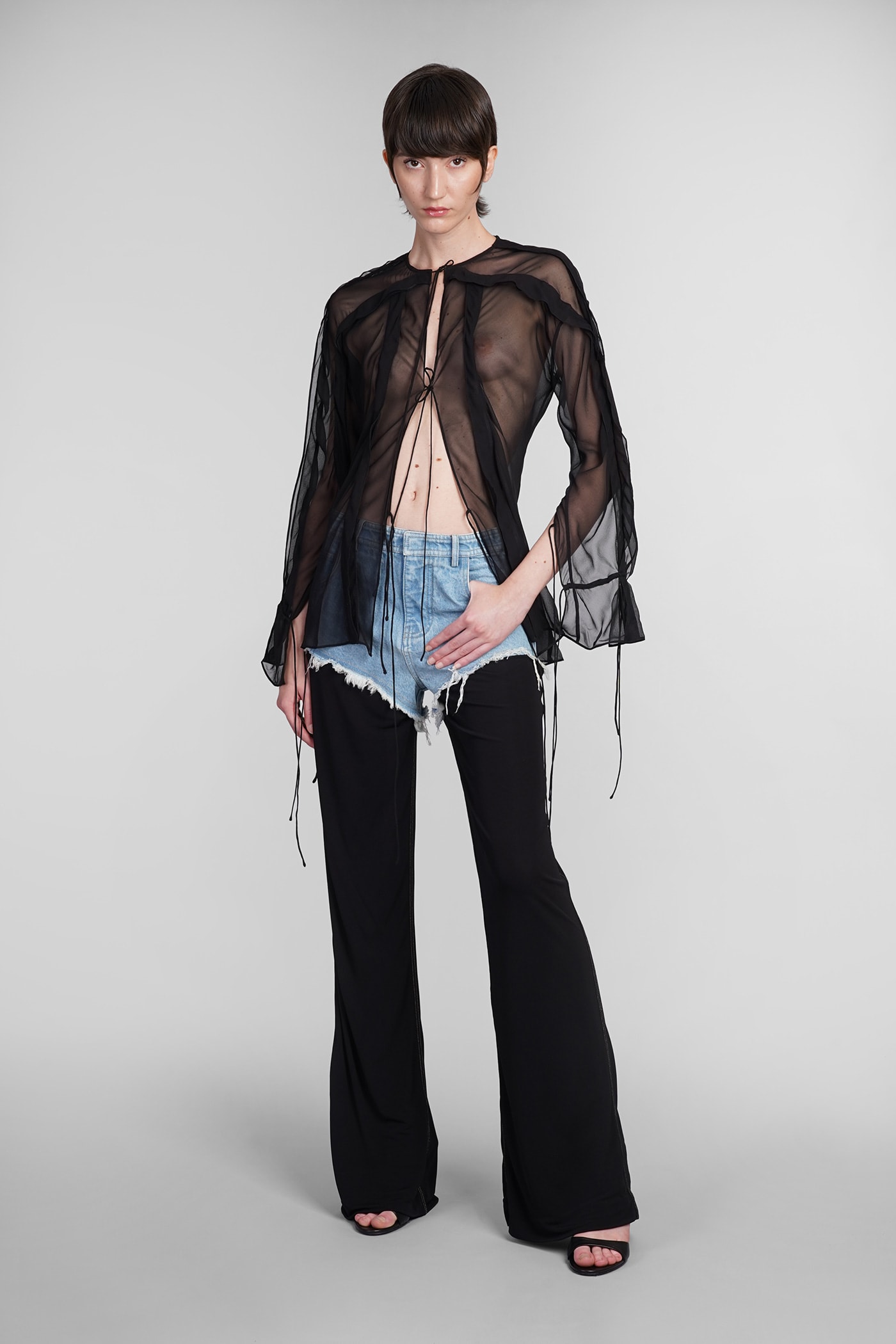 Shop Christopher Esber Shirt In Black Silk