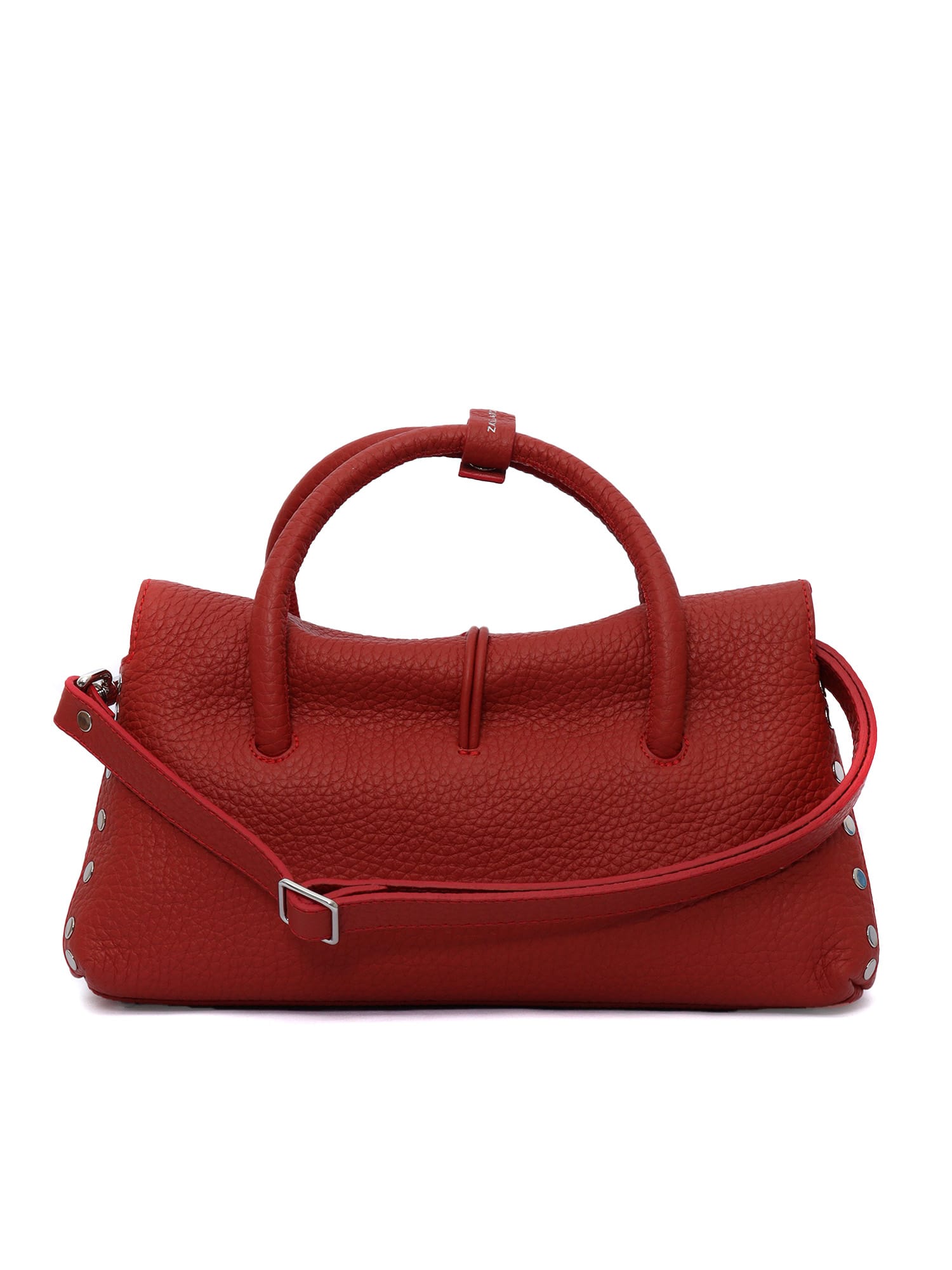 Zanellato Structured Red Leather Handbag With Distinctive Clasp In Red
