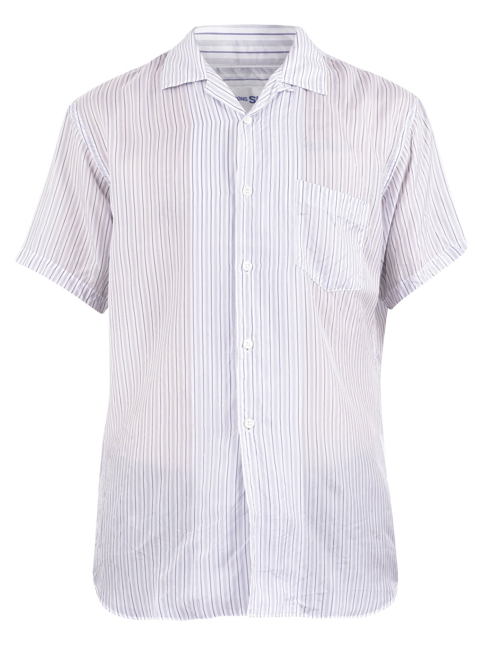 comme des garcons striped shirt short sleeve