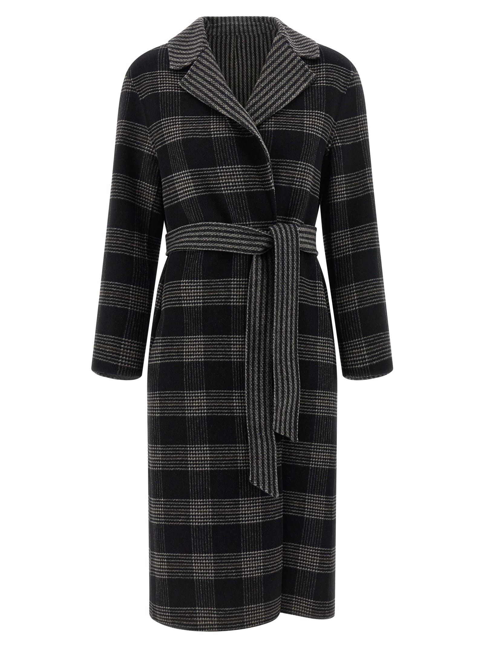 Twinset Reversible Coat With Double Cloth In Multi