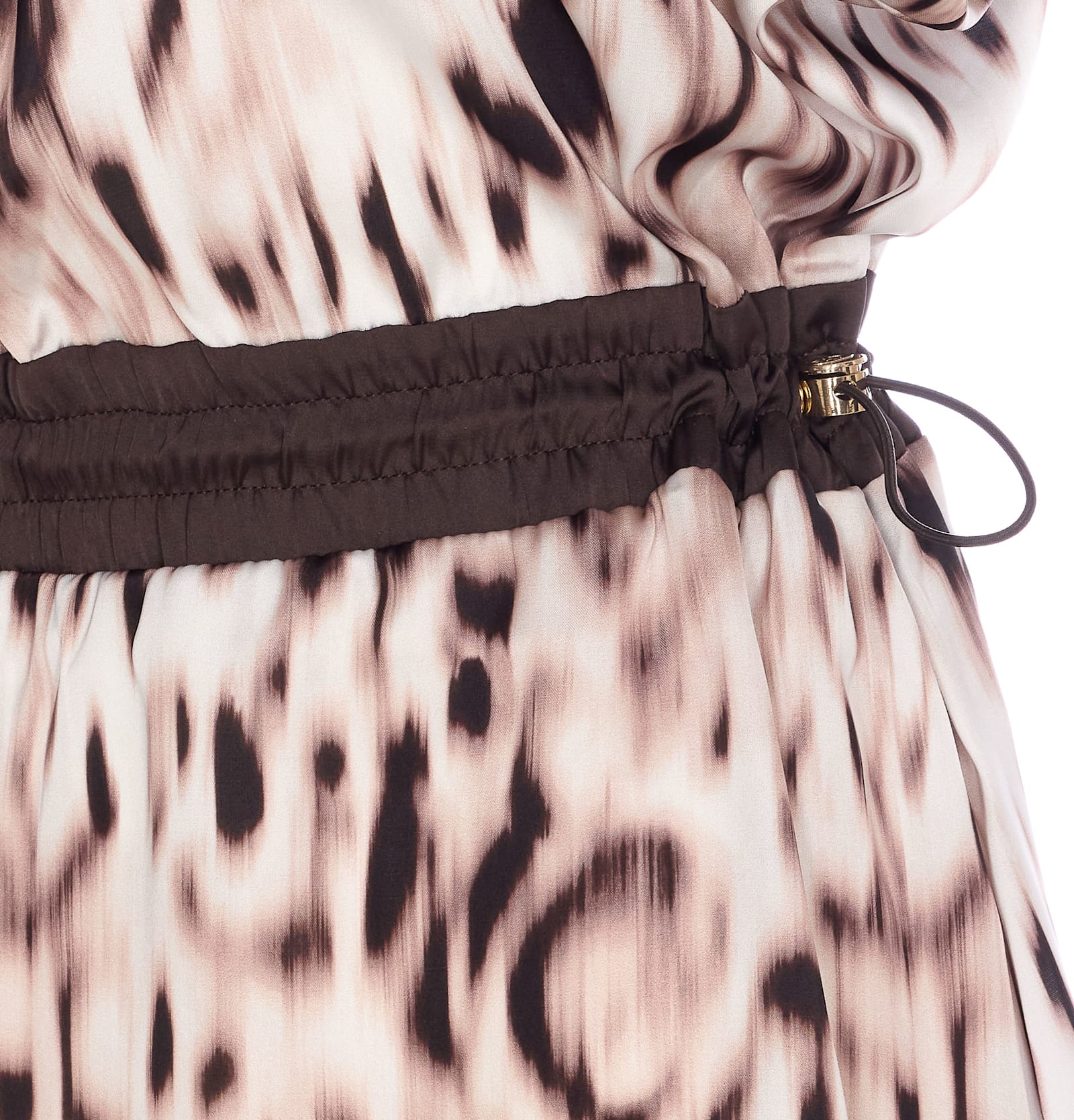 Liu •jo Animal Print V-neck Mini Dress In Multicolour