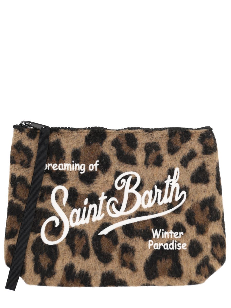 Mc2 Saint Barth Aline Felt Clutch Bag In Animal Print