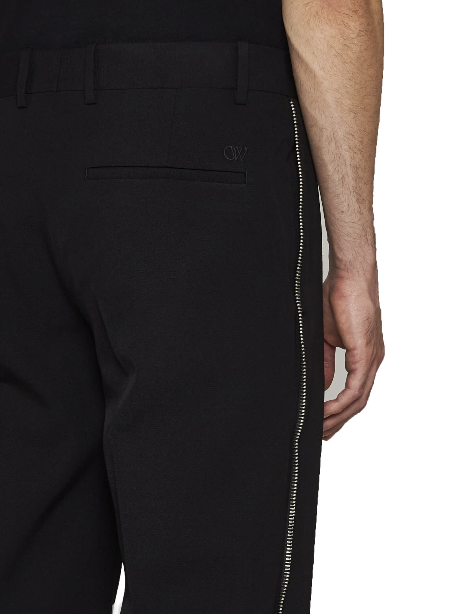 Off-white Diag-embroidered Cotton Track Pants In Black Blac