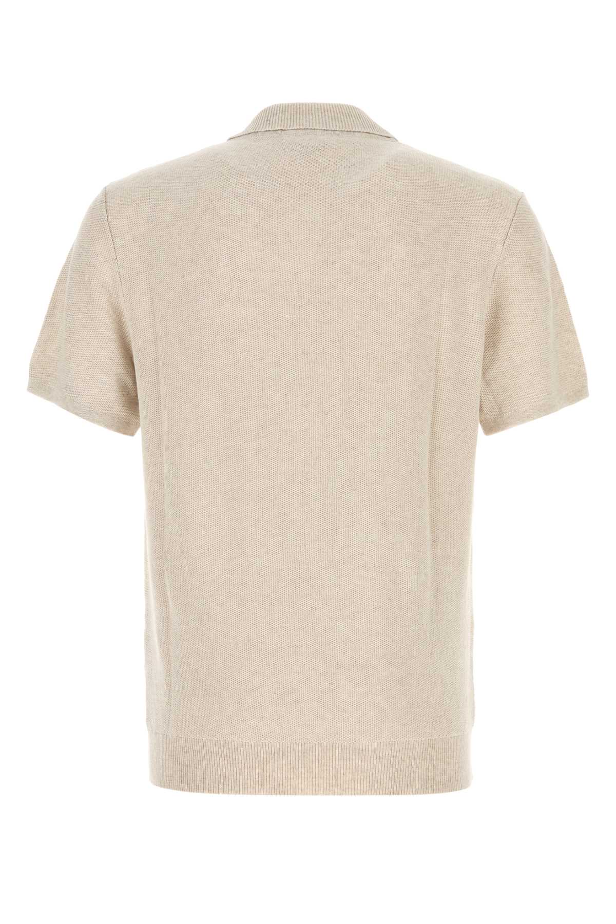 APC MELANGE BEIGE VISCOSE BLEND POLO SHIRT