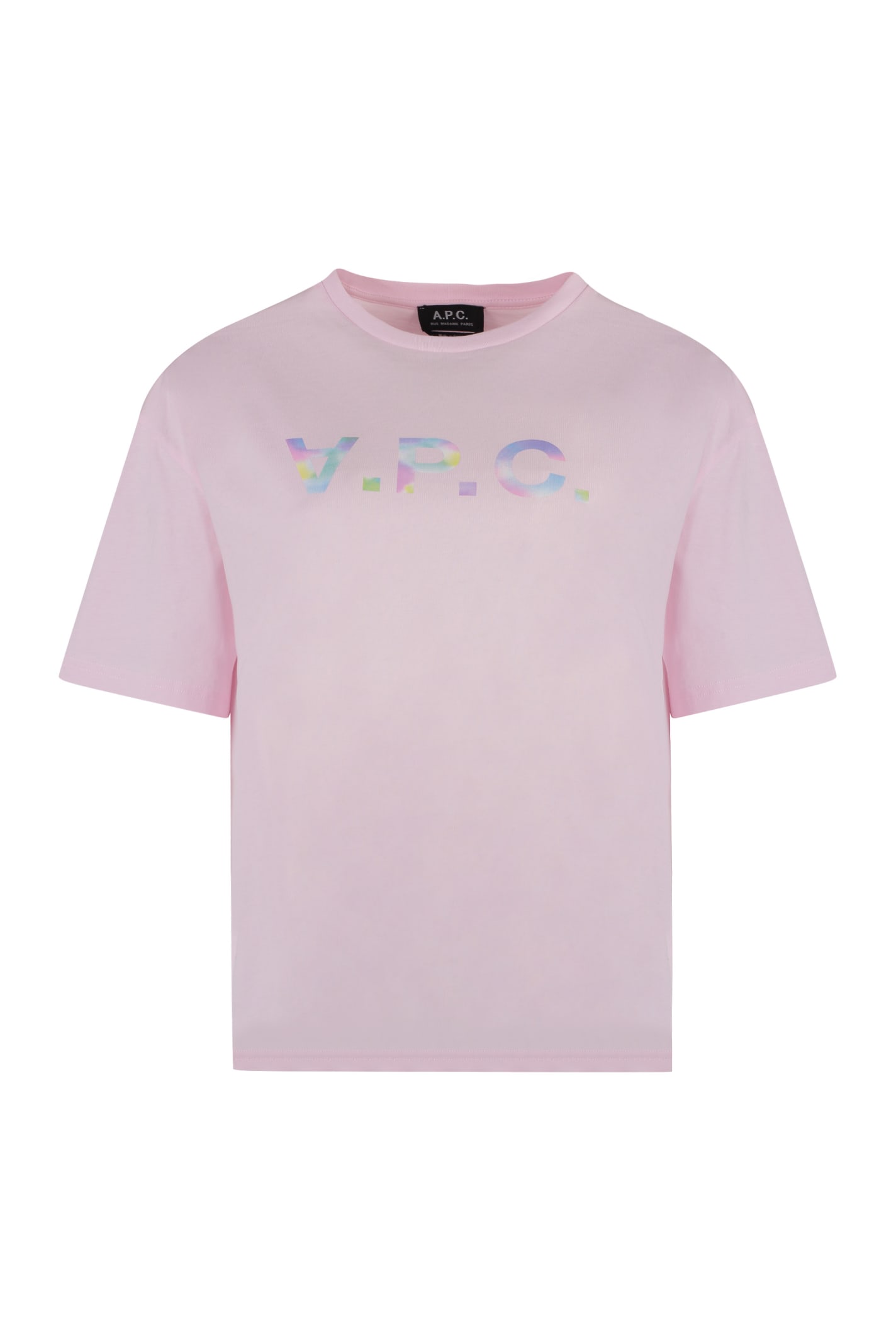 Shop Apc Ana Cotton Crew-neck T-shirt In Rosa