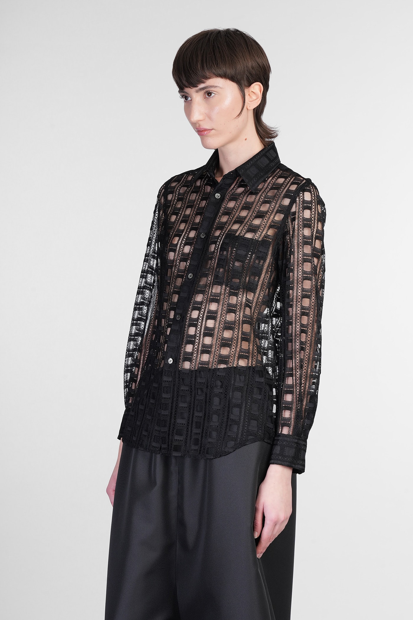Shop Comme Des Garçons Shirt In Black Rayon