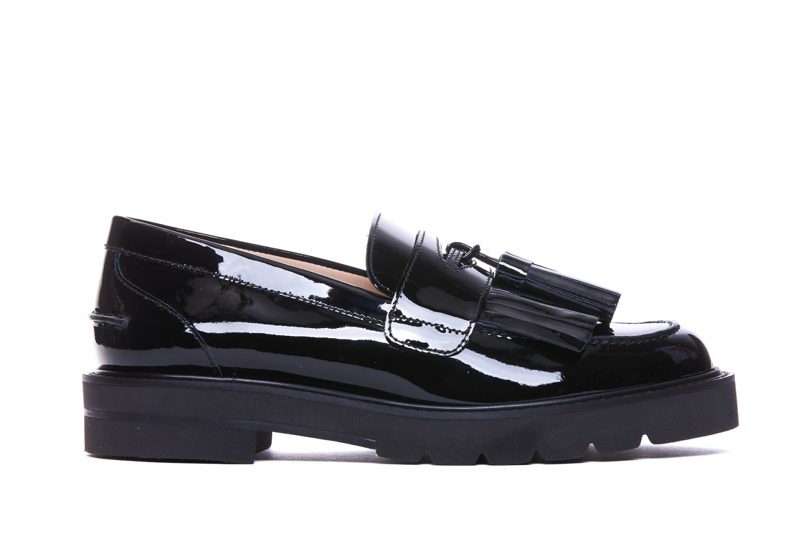 Shop Stuart Weitzman Mila Loafers In Black