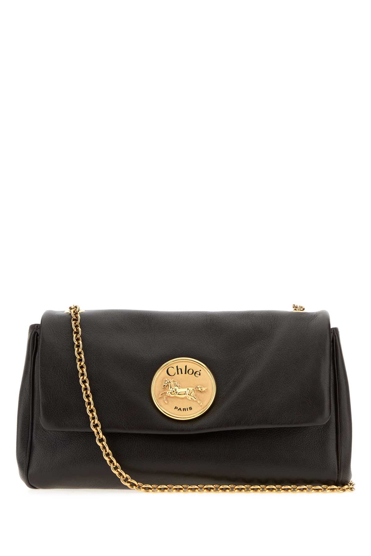 Chloé Black Leather Heritage Shoulder Bag