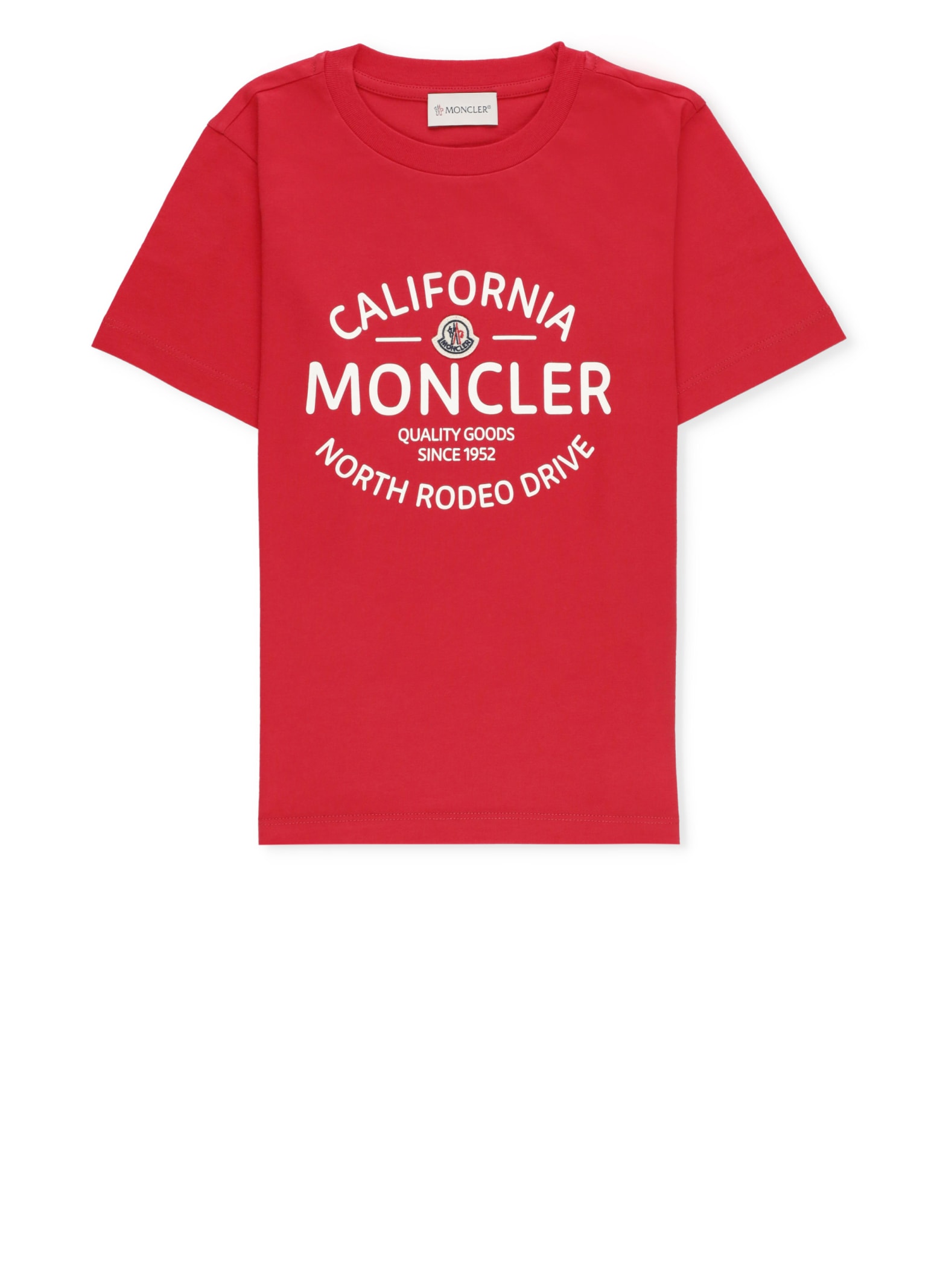 Shop Moncler T-shirt With Print In Red