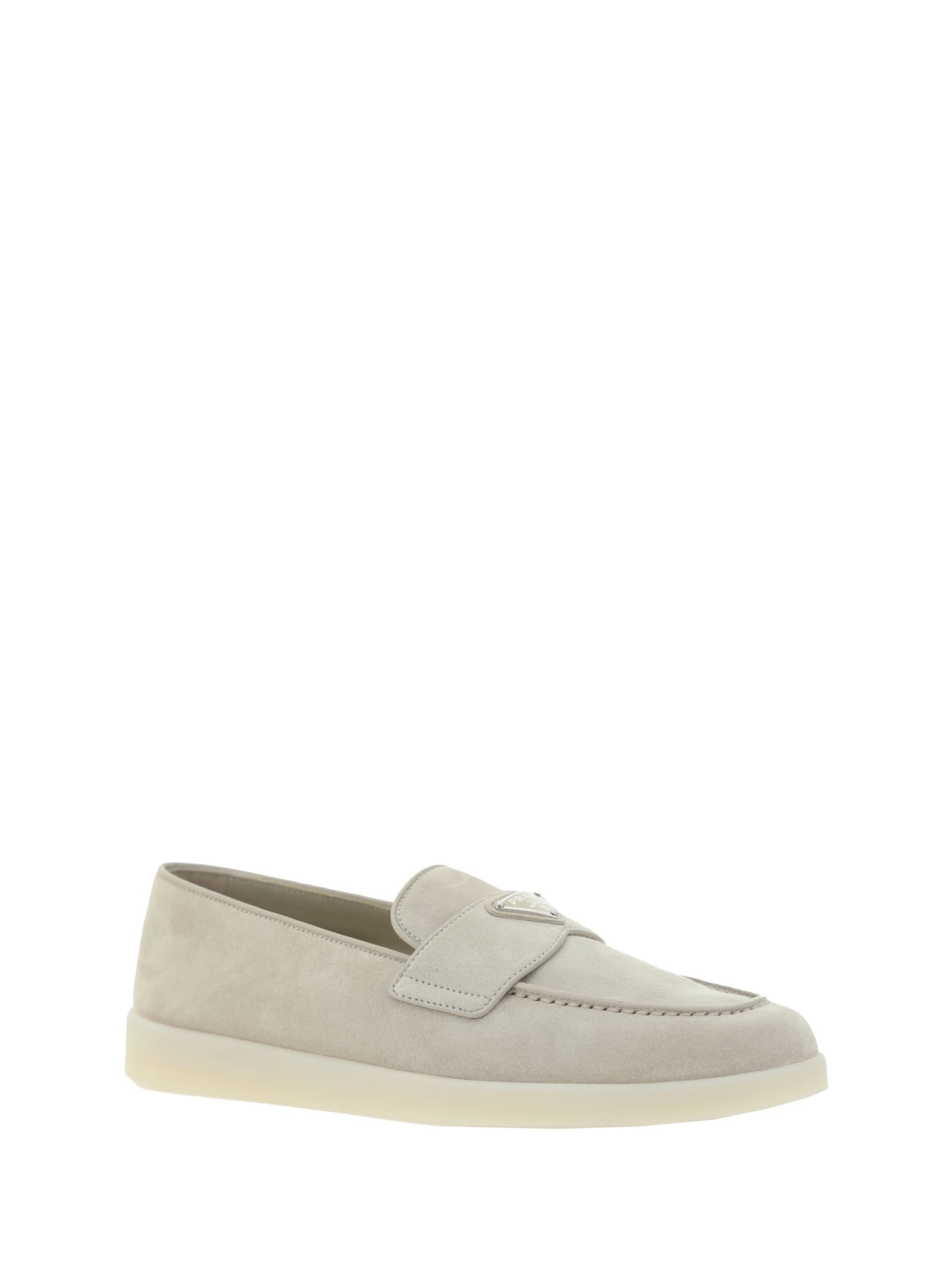 Shop Prada Saint Tropez Loafers In Deserto