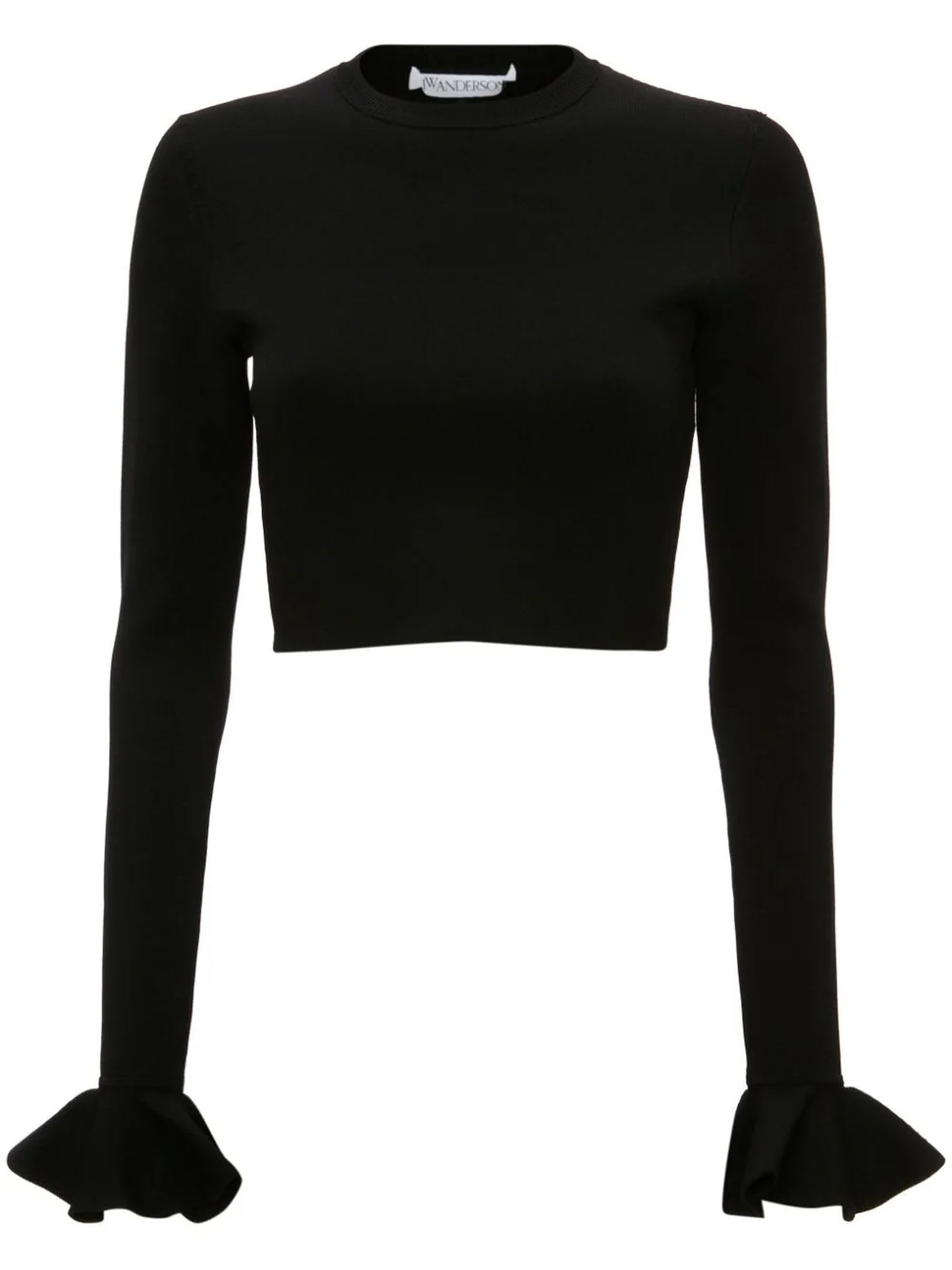 Jw Anderson Cropped Ruffled Sleeve Jumper