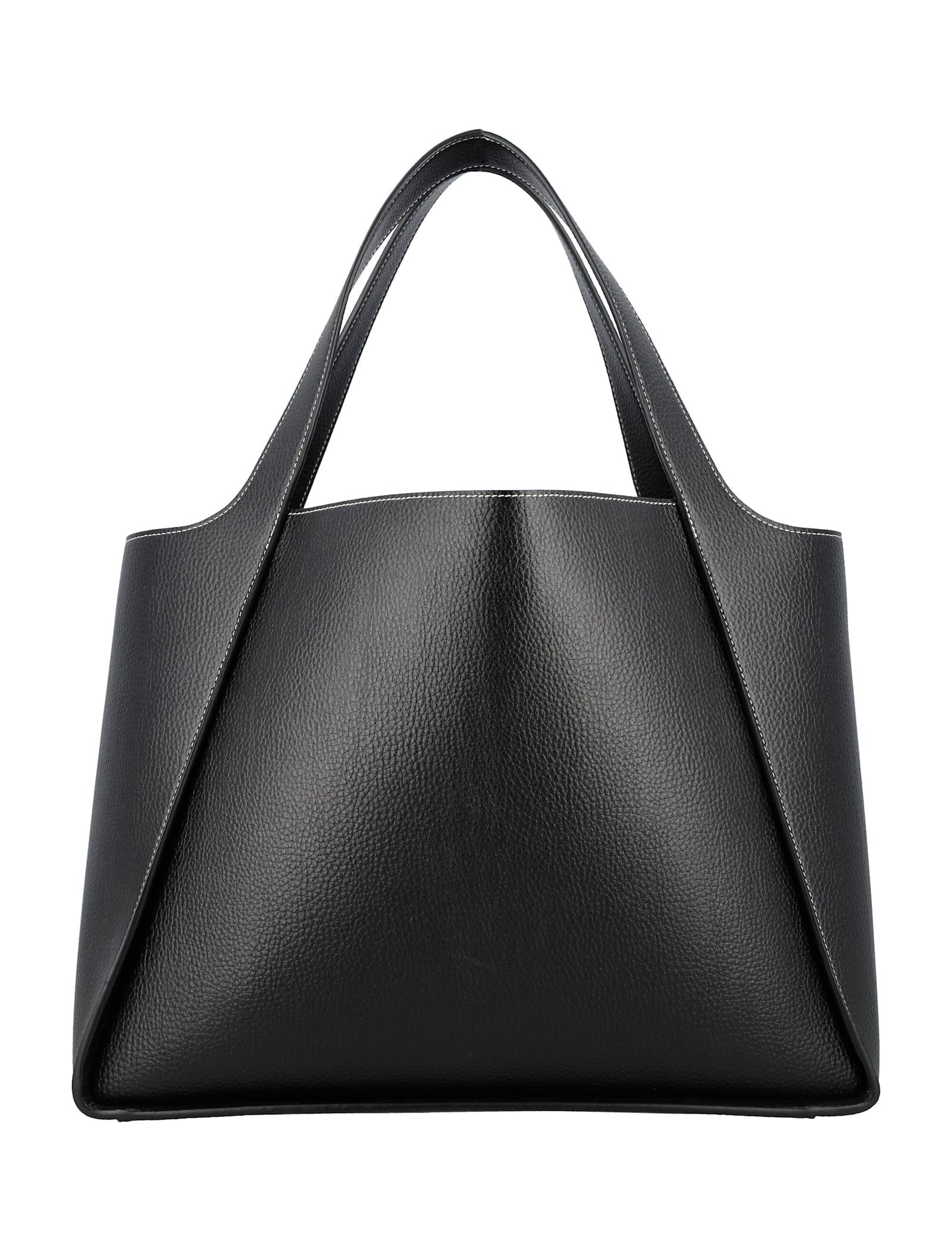 Stella Mccartney Logo Grainy Alter Mat Tote Bag In Black