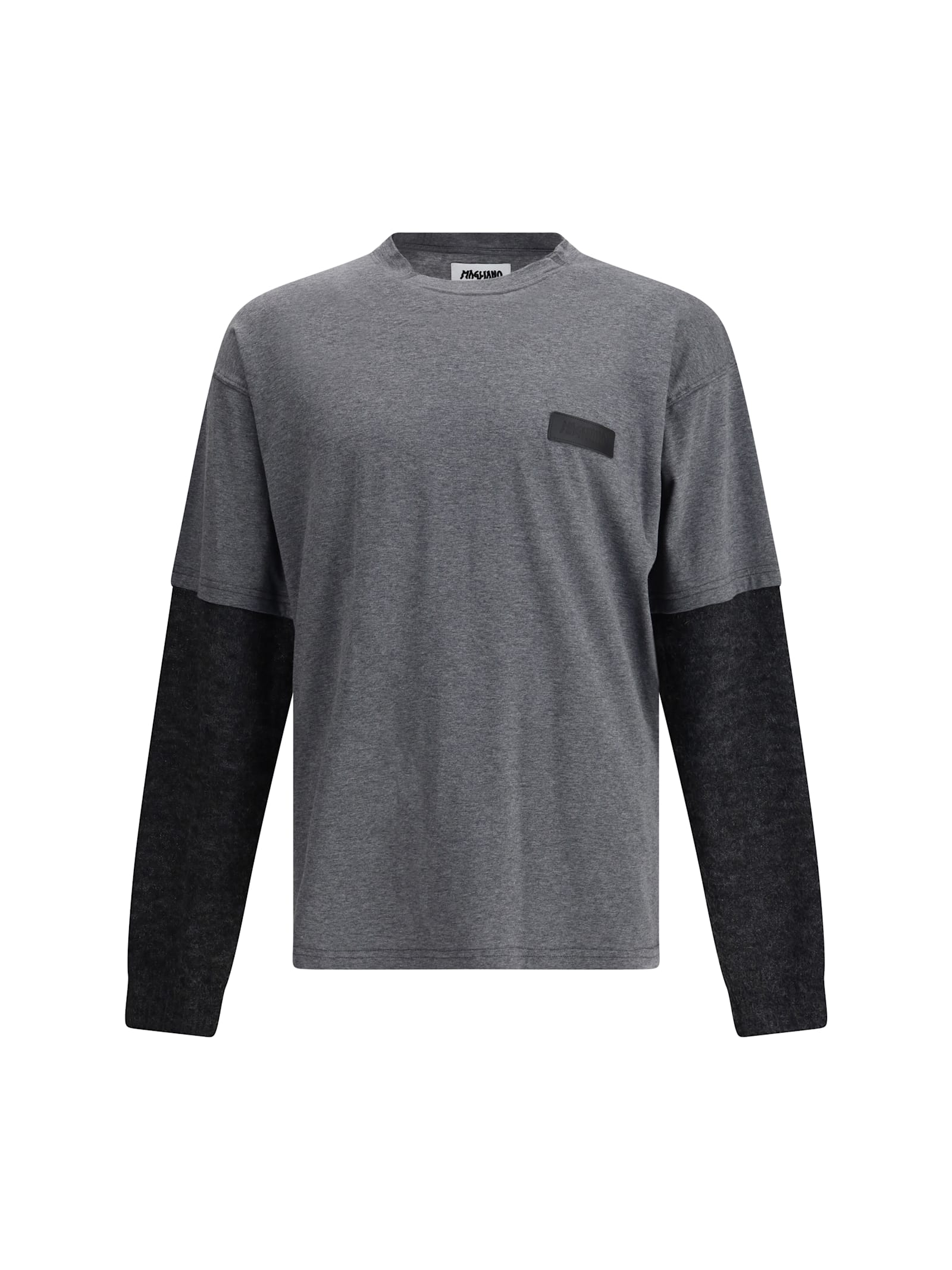 Magliano Trauma Long Sleeve In Contrast T-shirt In Gray
