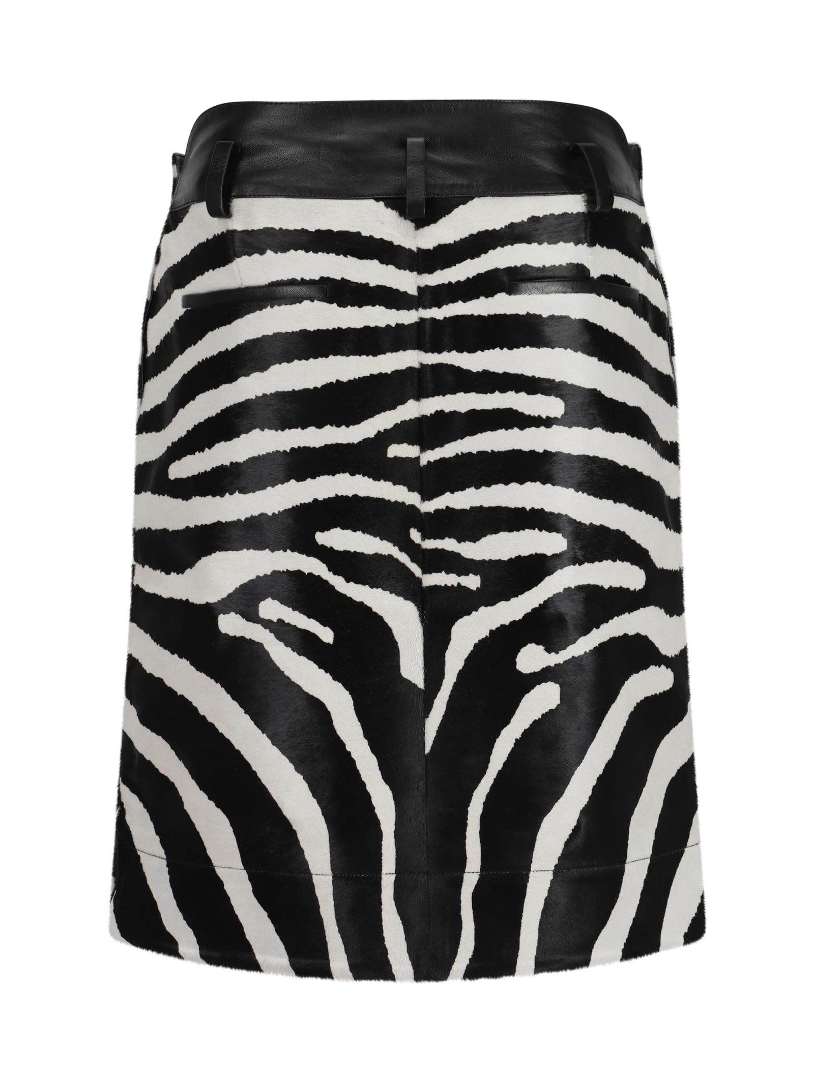 Shop Jacquemus La Jupe Tozzi Midi Skirt In Black And White Zebra