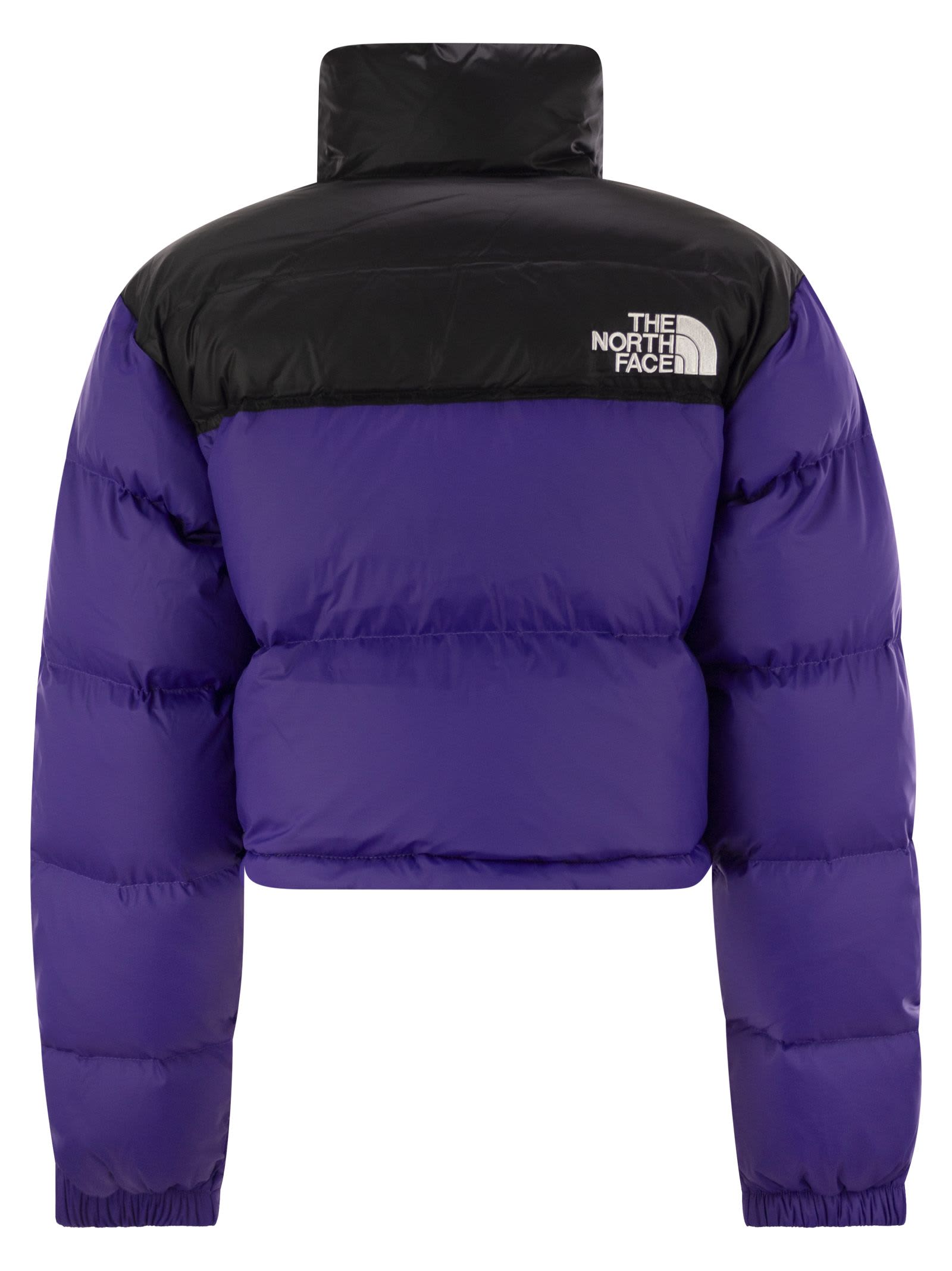 Shop The North Face 1996 Retro Nuptse Short Down Jacket In Purple/black