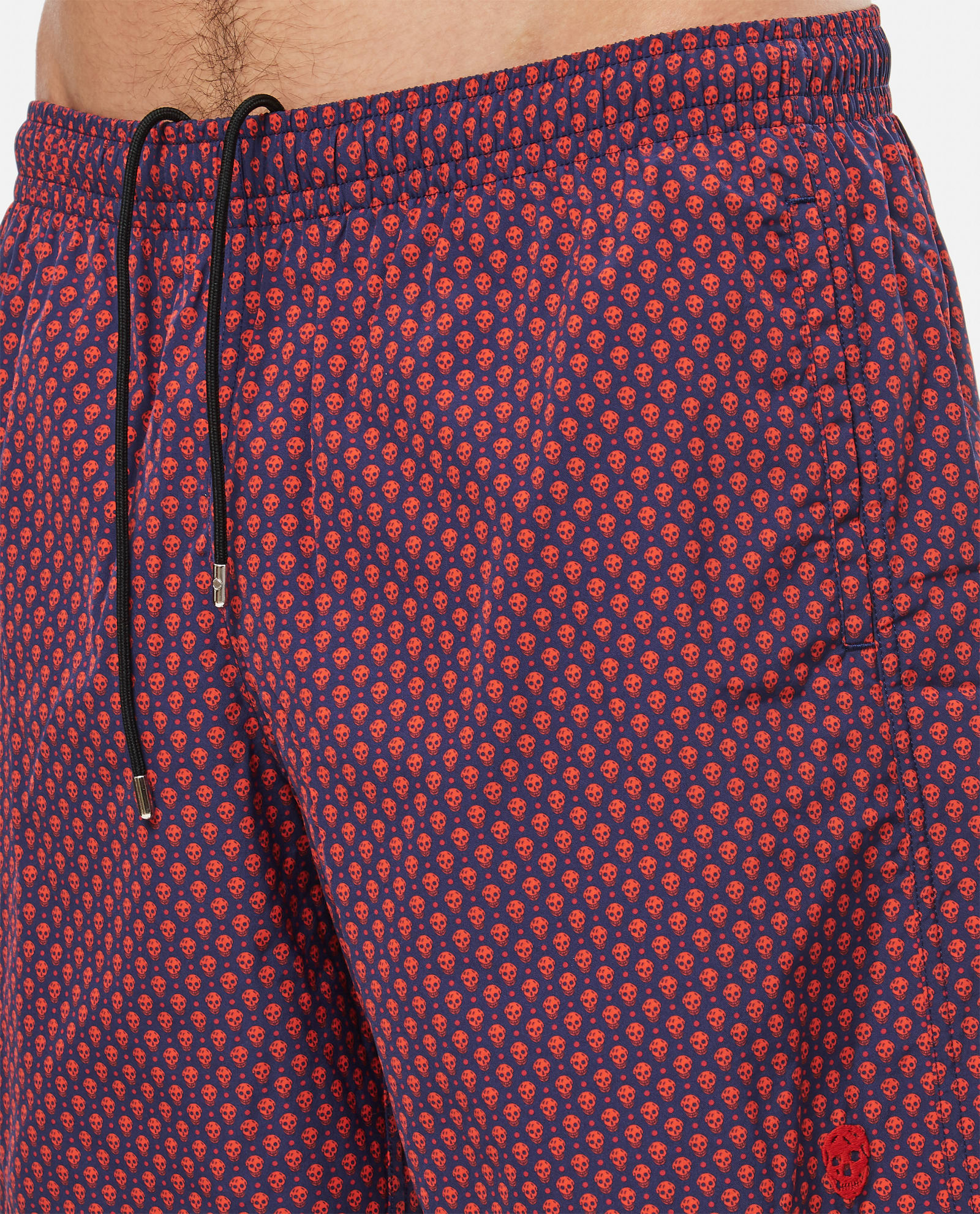 Shop Alexander Mcqueen Dots Skull Swimshorts In Blu