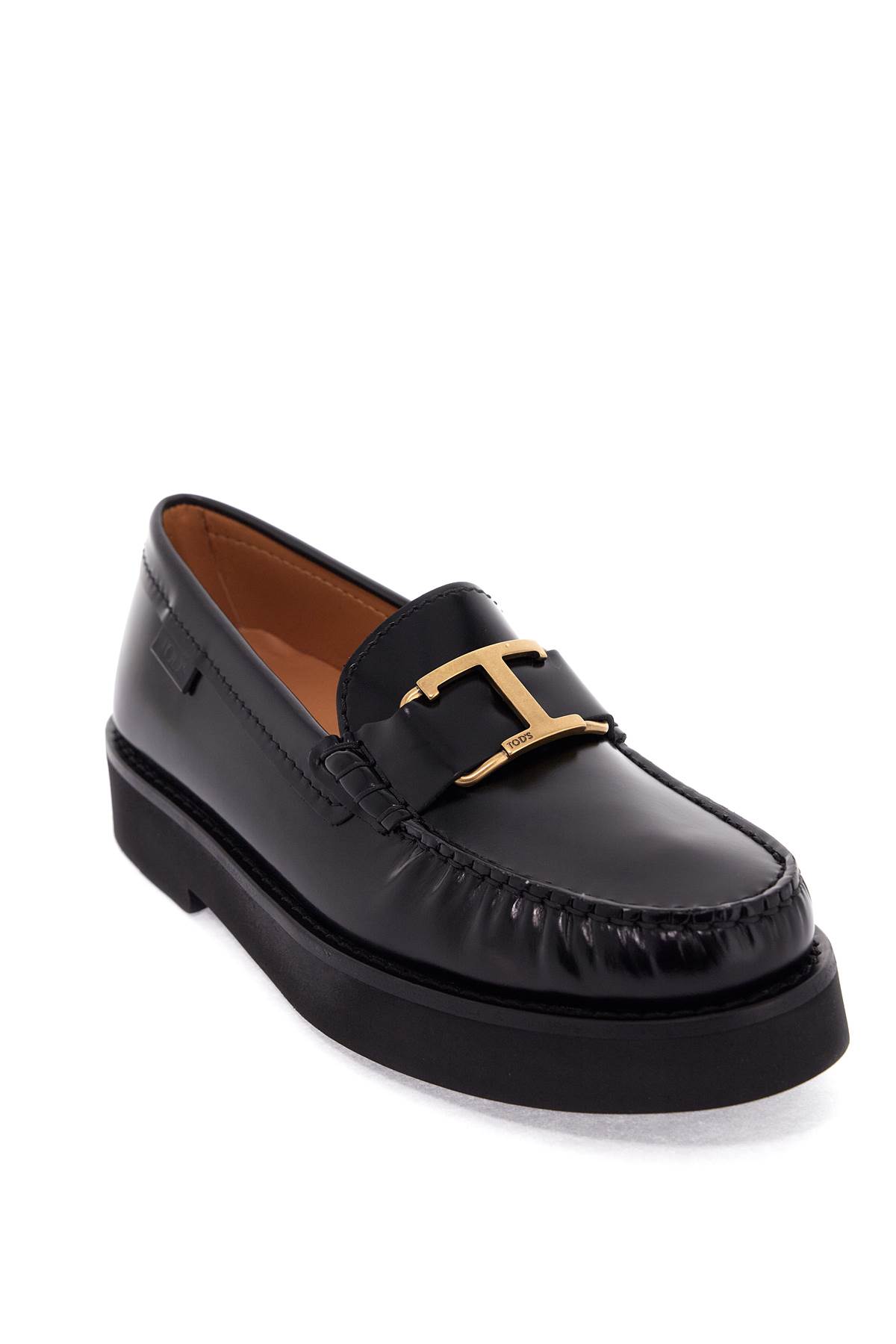 Shop Tod's T Timeless Leather Loafers In Nero (black)