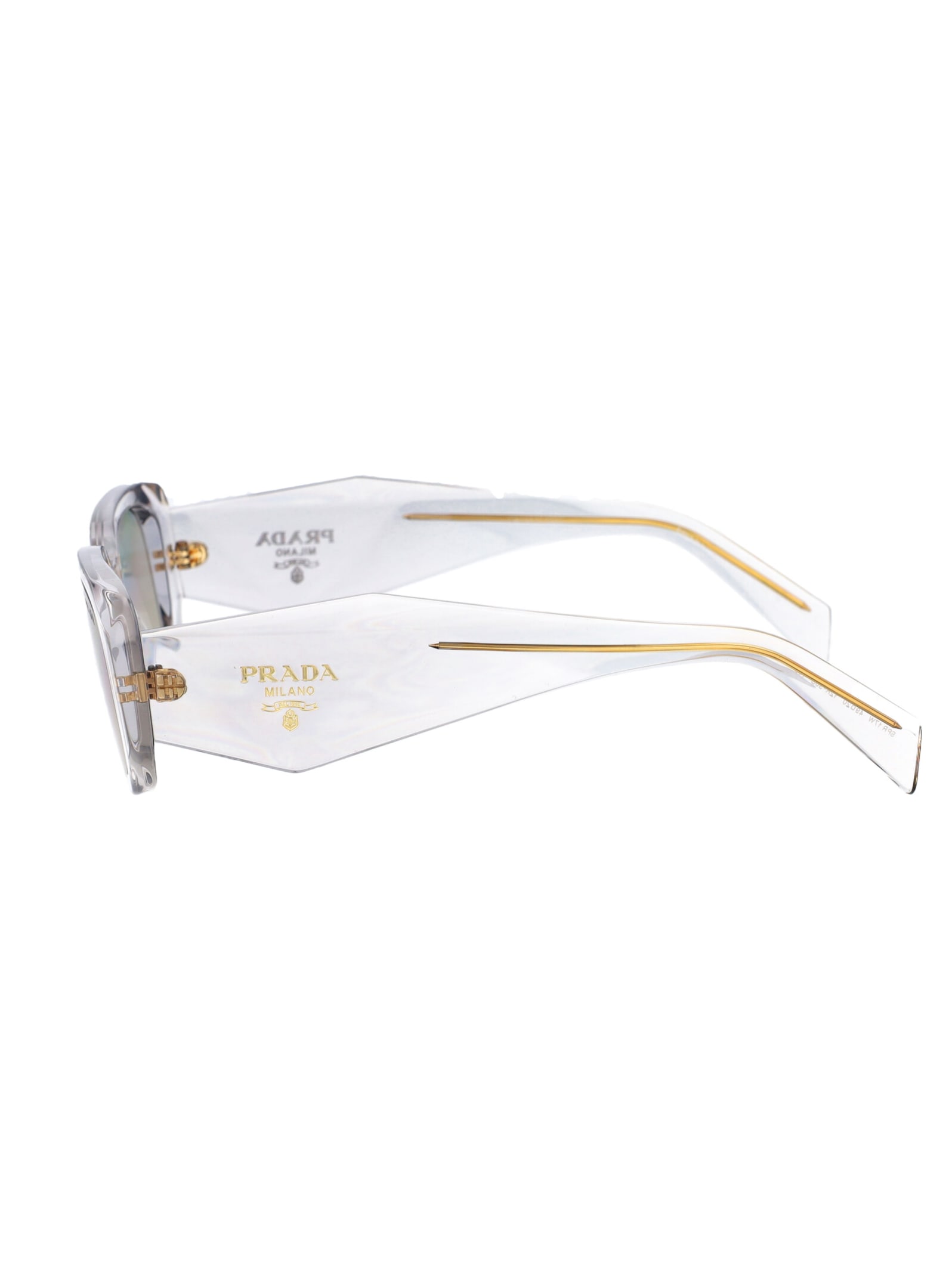 Shop Prada 0pr 17ws Sunglasses In 12r30b Transparent Grey