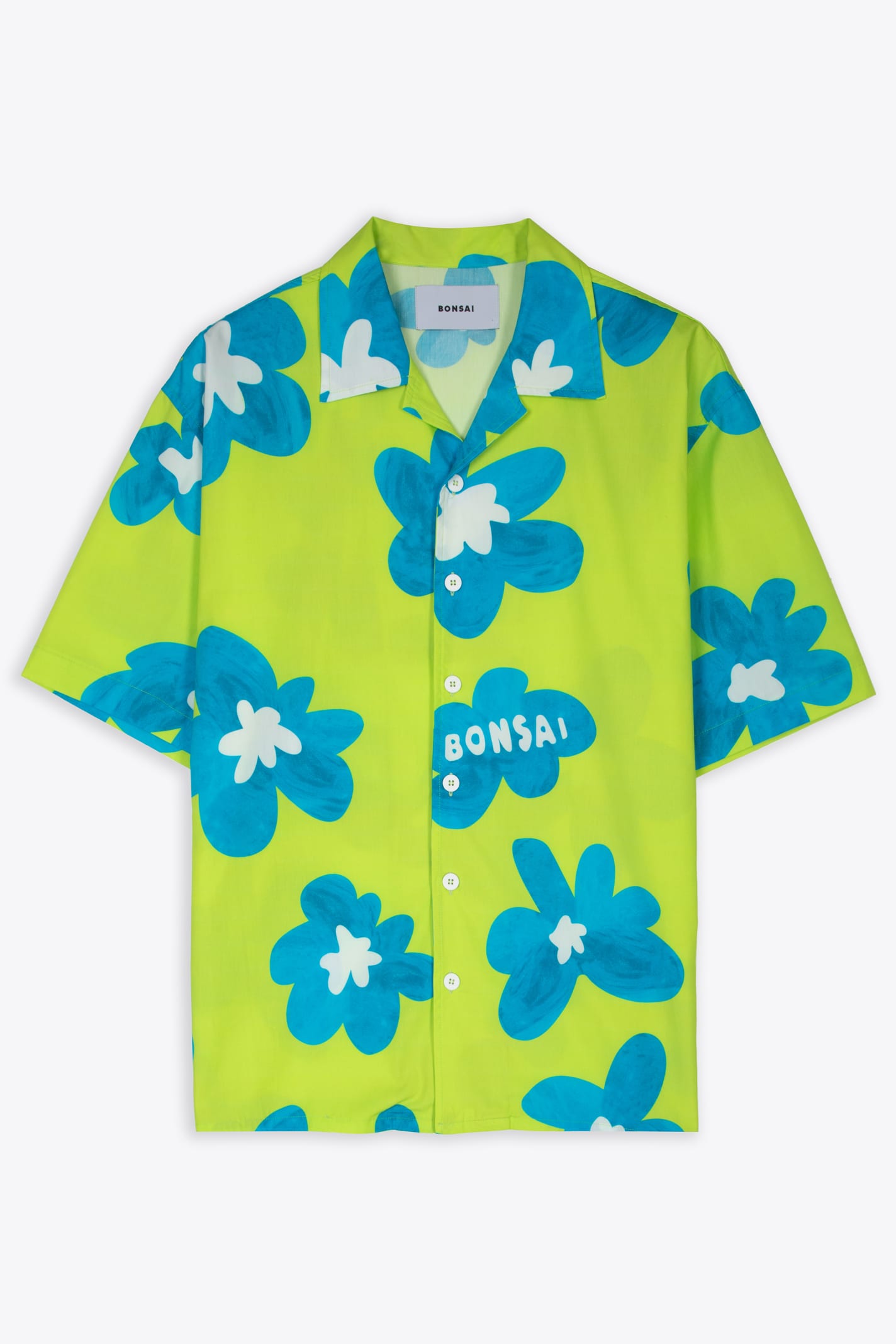 Bonsai Cotton Short Sleeve Shirt In Verde
