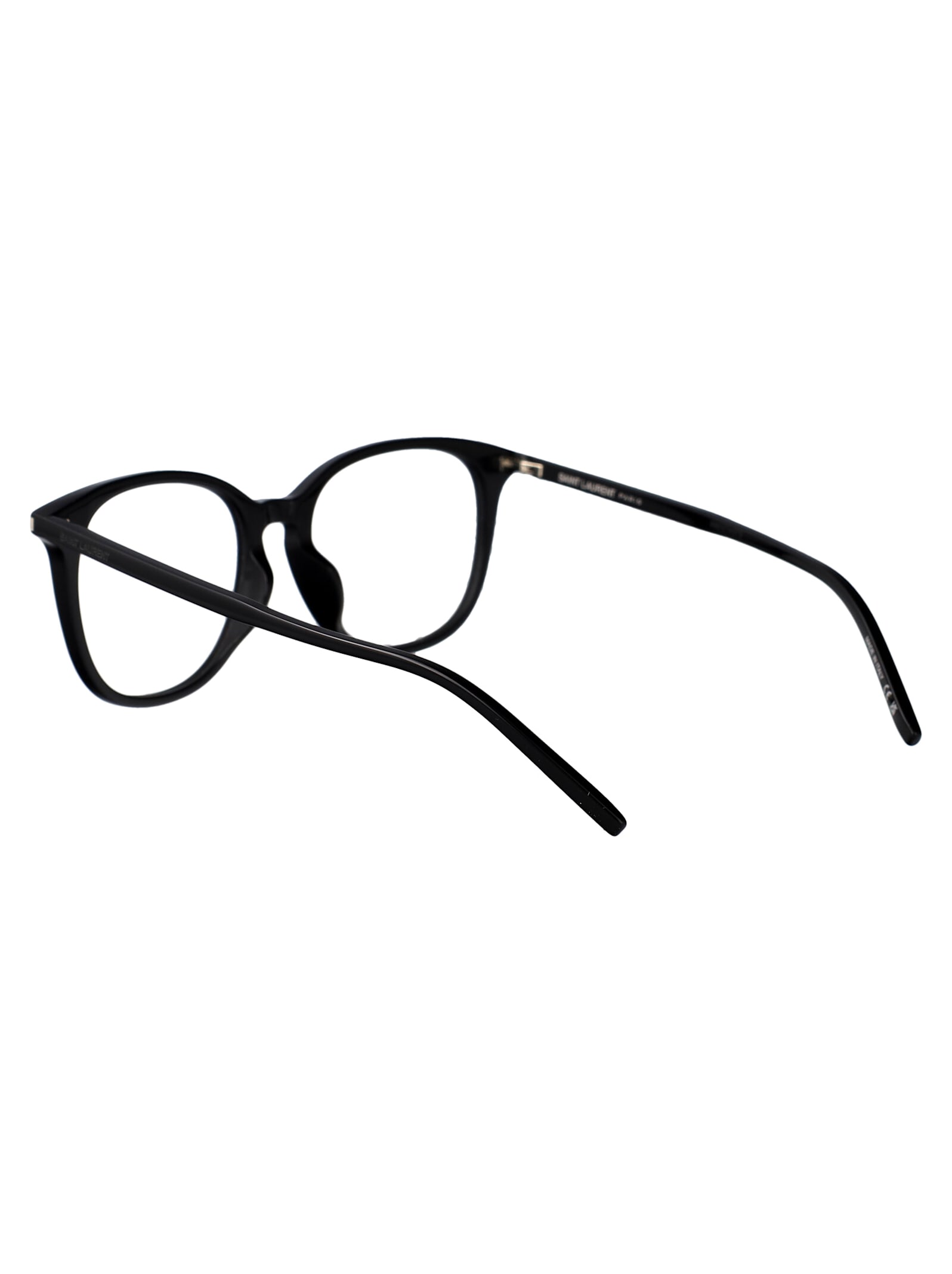 Saint Laurent Black-black-transparent Acetate Glasses In Multi