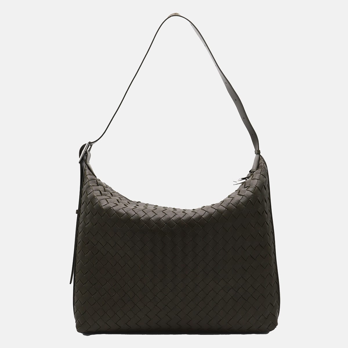 Shop Bottega Veneta Dark Green Traveller Totes In Kaki-silver