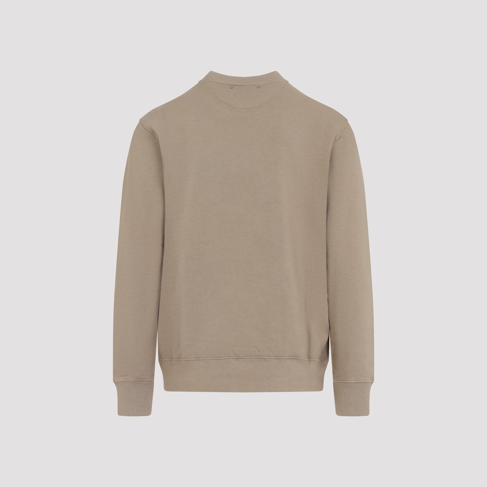 Golden Goose College Print Crewneck Cotton Sweatshirt In Neutral