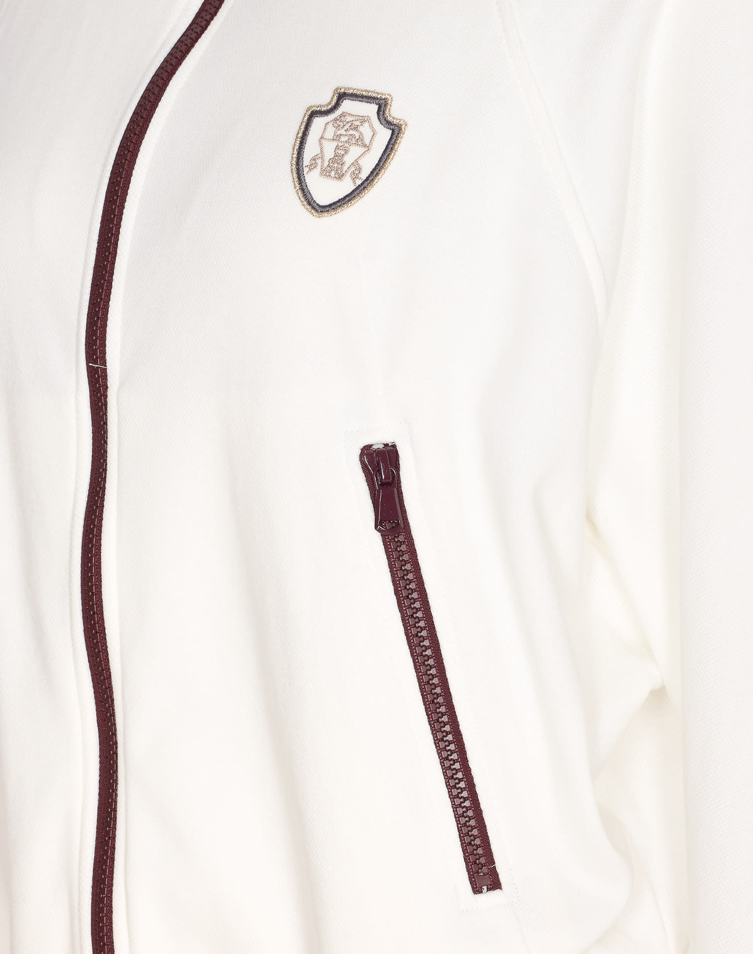 Brunello Cucinelli White Sweatshirt With Fixed Hood And Logo Patch On The Front In White