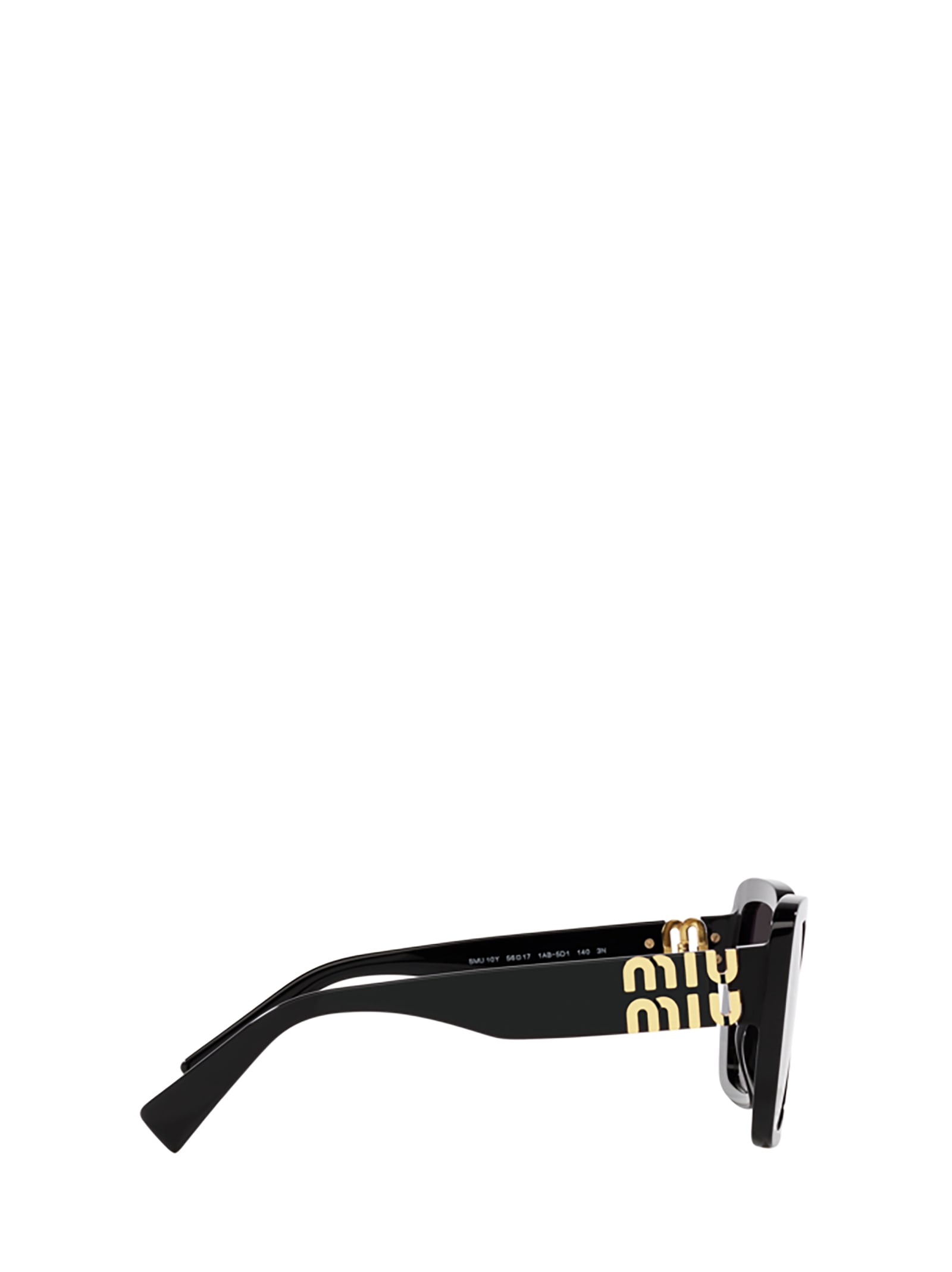 Shop Miu Miu Mu 10ys Black Sunglasses