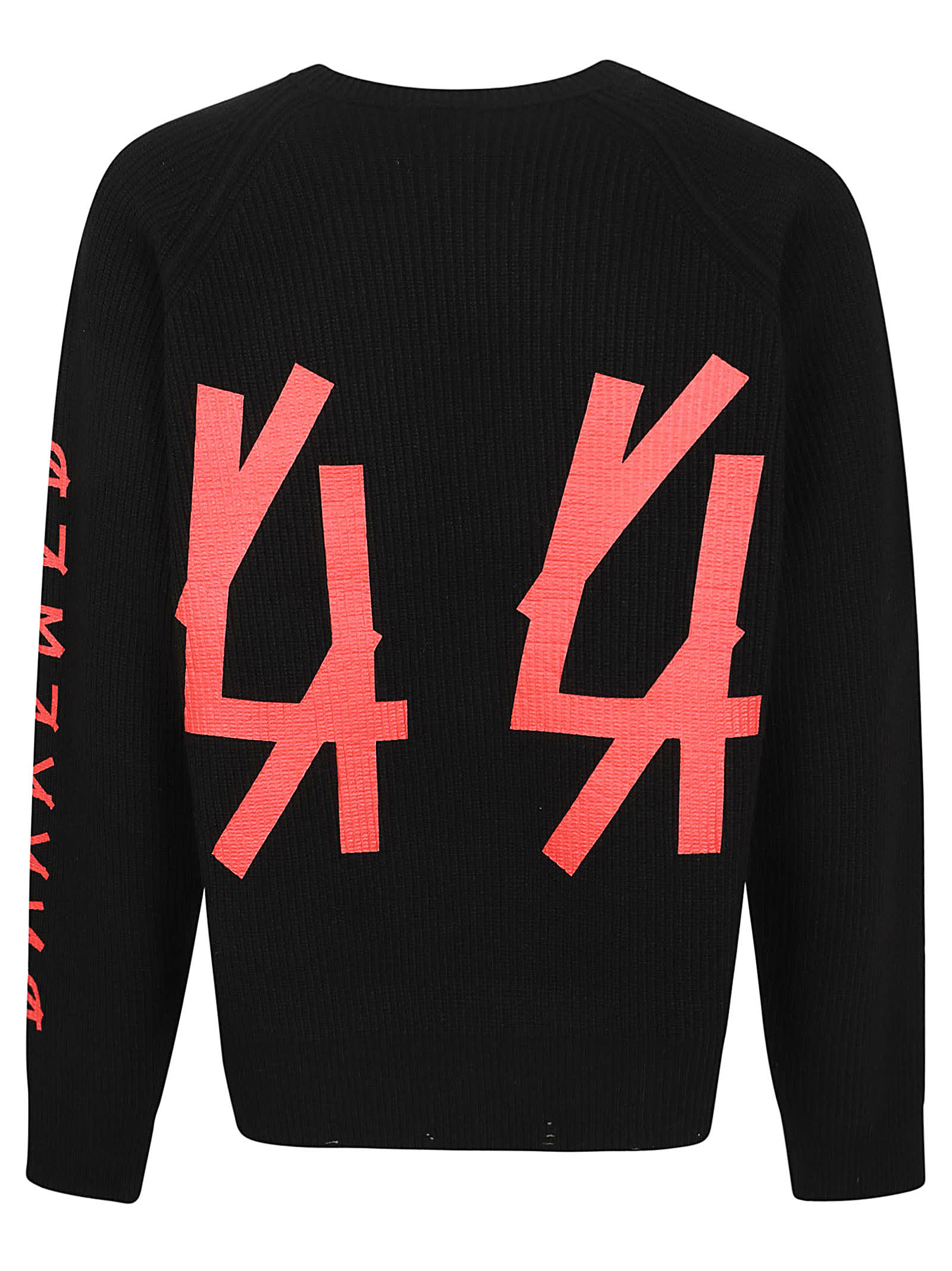 Shop 44 Label Group Darkened Knit Crewneck In Darkened Red