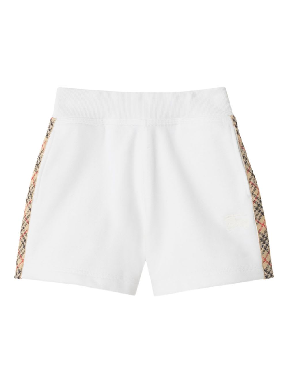 Burberry Kids Checked Shorts In White